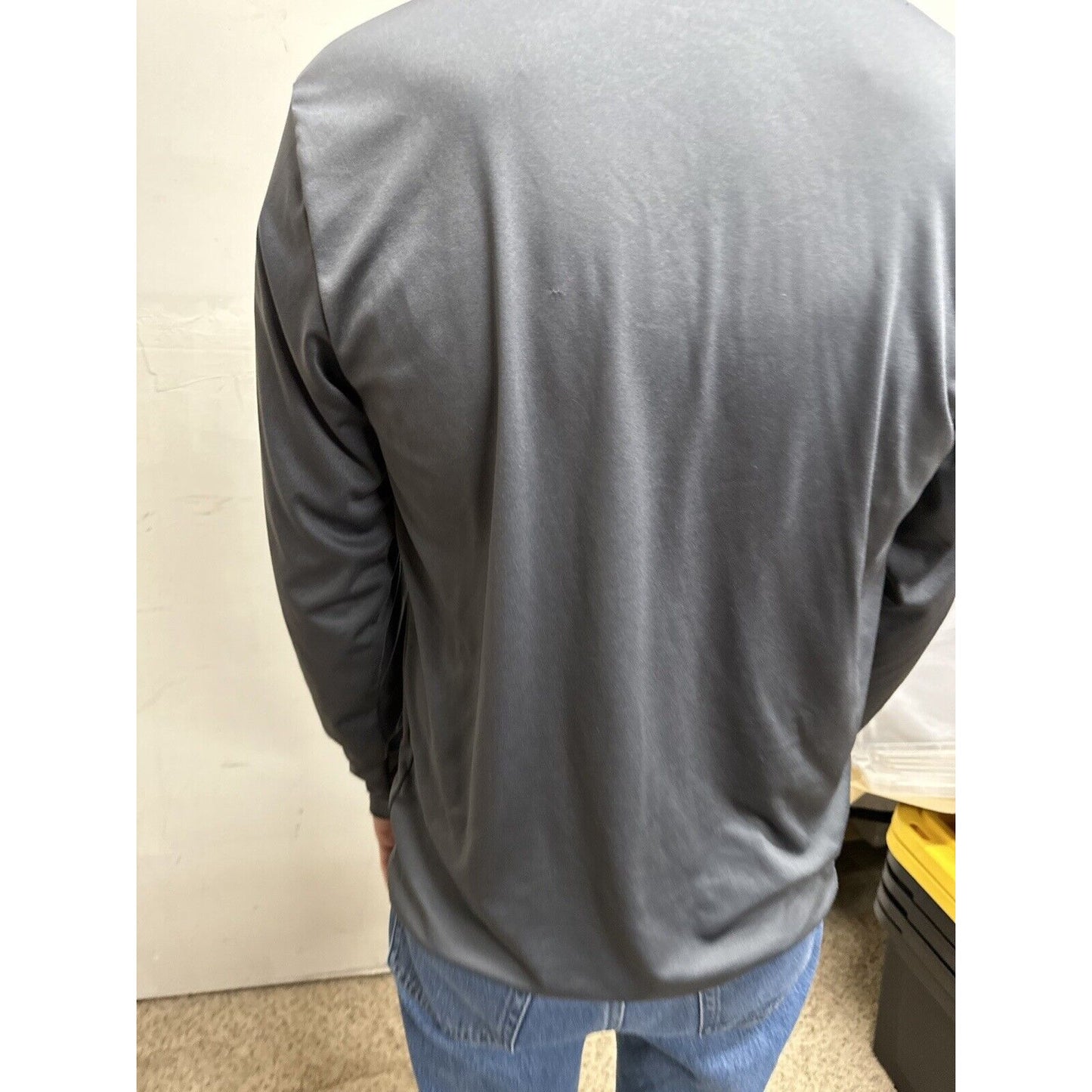 men’s gray dakota state trojans pull over long sleeve 1/4 zip shirt ~medium