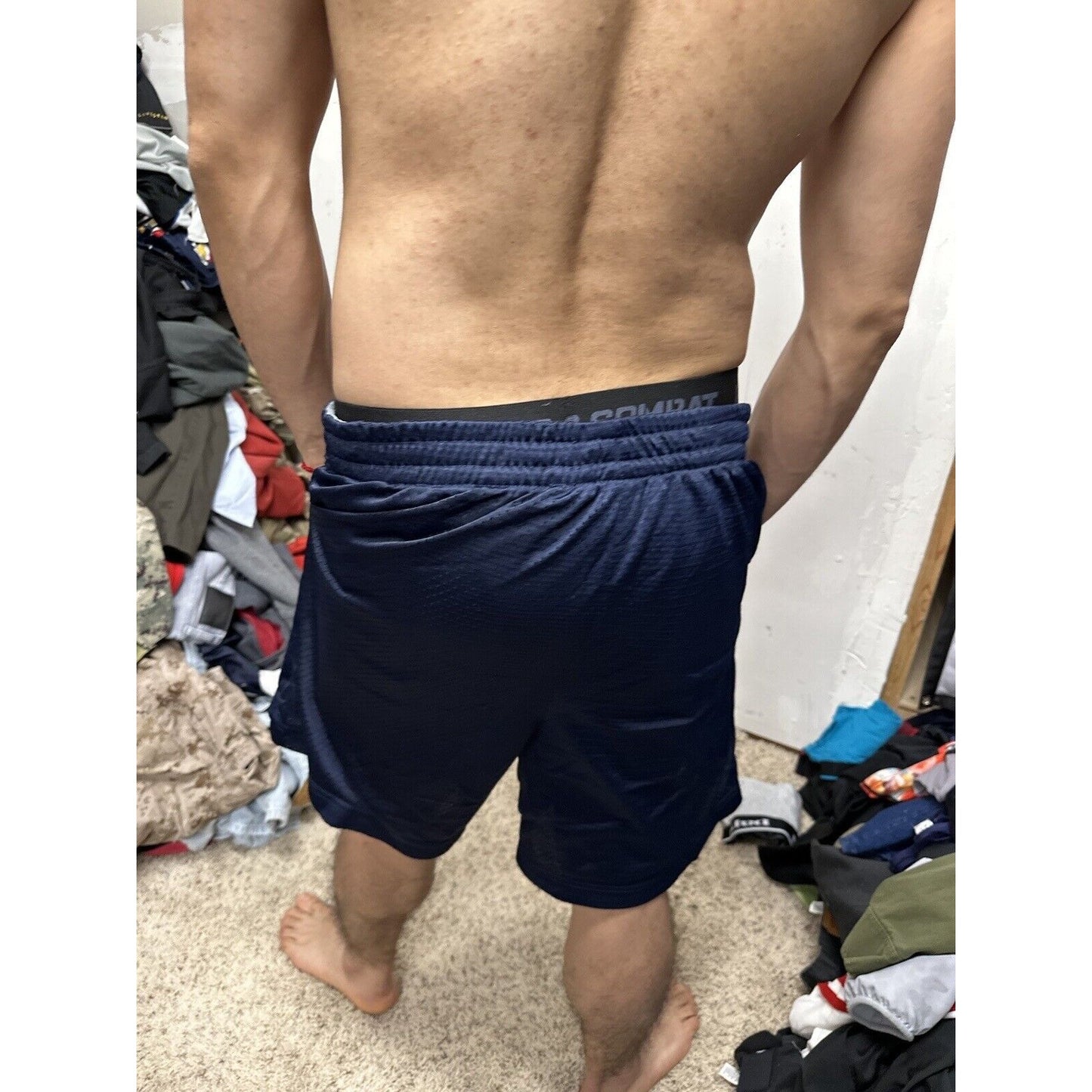 Men’s Dark Blue Starter Large Athletic Shorts With Pockets
