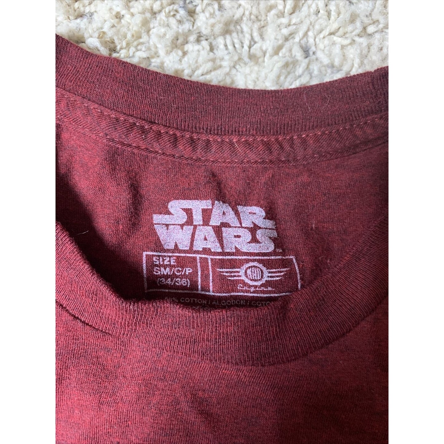 Star Wars Rebel Graphic Print Burgundy T-Shirt Small Cotton Blend