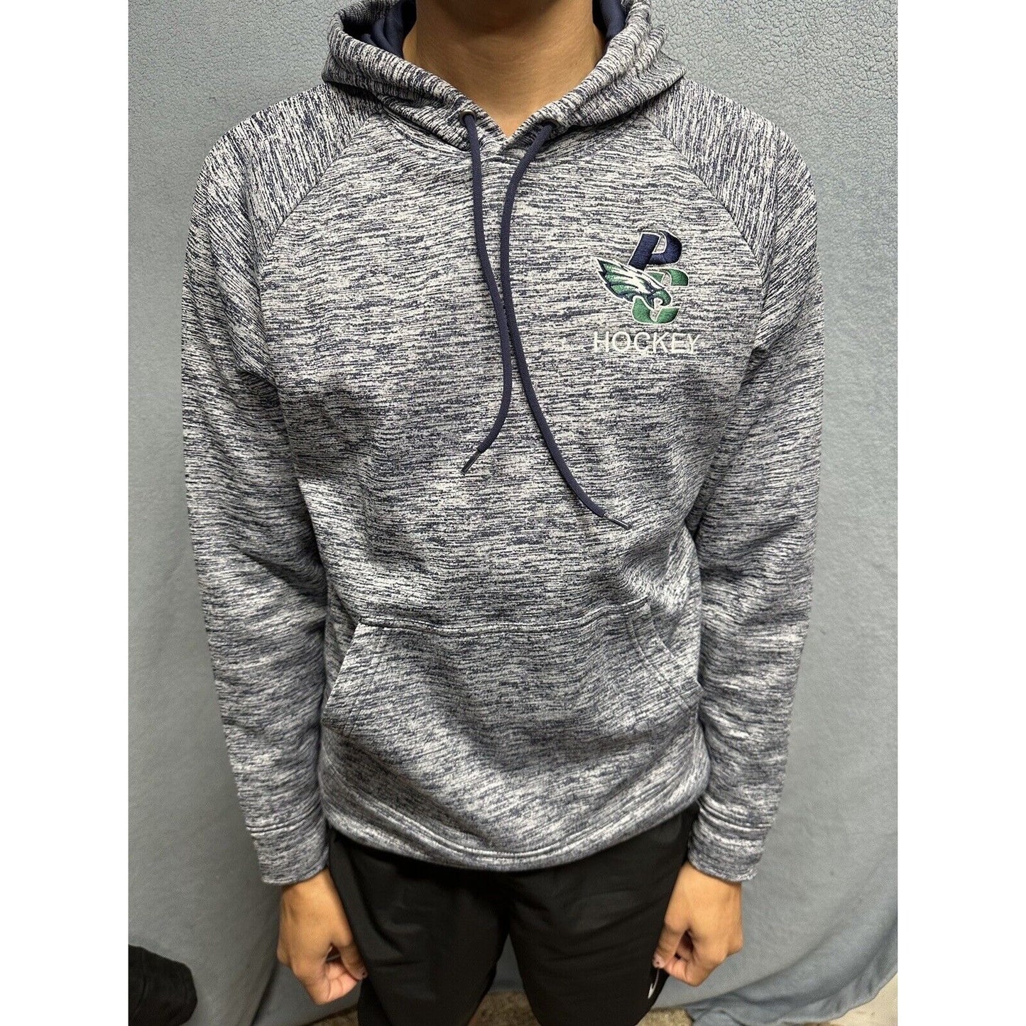 Men’s Blue And Gray Small Sport-tek Pine Creek High School Hockey Pullover Hoodi