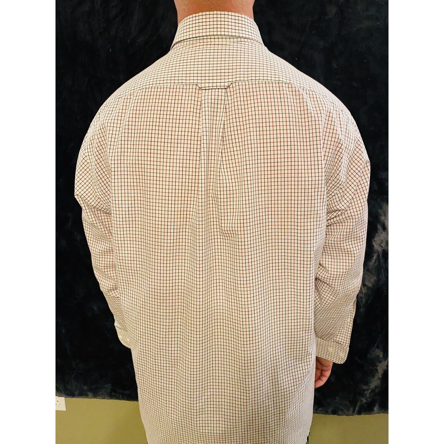 Stafford WrinkleFree Broadcloth Sz 17 32/33 Checkered (red + Black) Long Sleeves