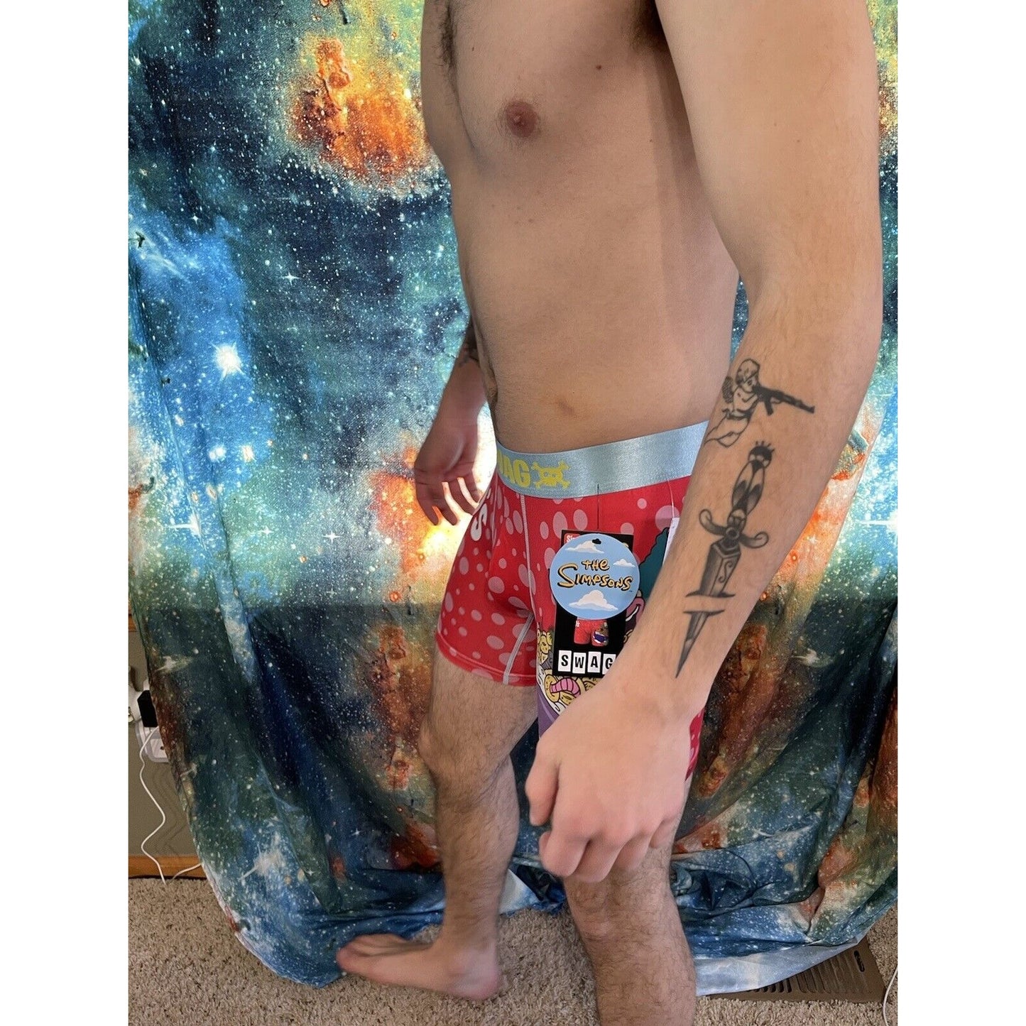NWT Swag Boxers The Simpsons Krustyos Mens Boxer Briefs M Red New And Unworn