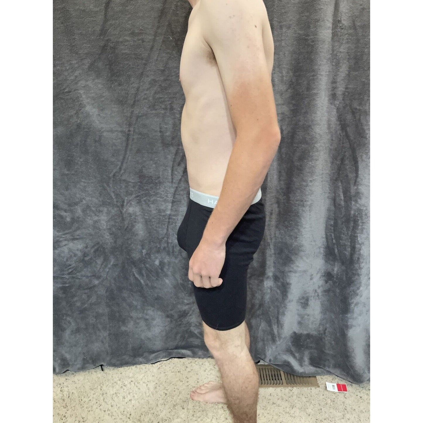 boy's black XL hanes boxer briefs gray band