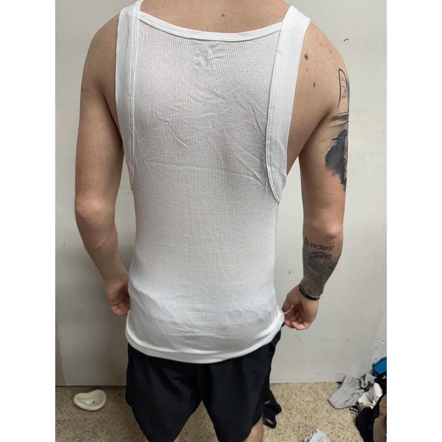 Men’s White Muscle Shirt Tank Papi Large