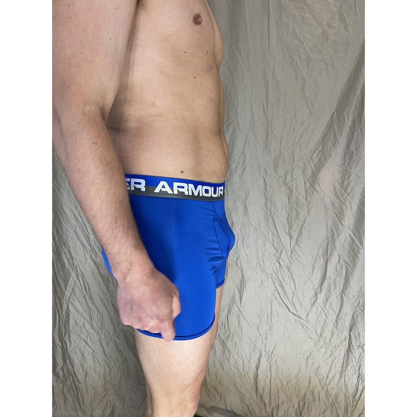 boys youth xl under armour boxerjock Blue with Gray and Blue band