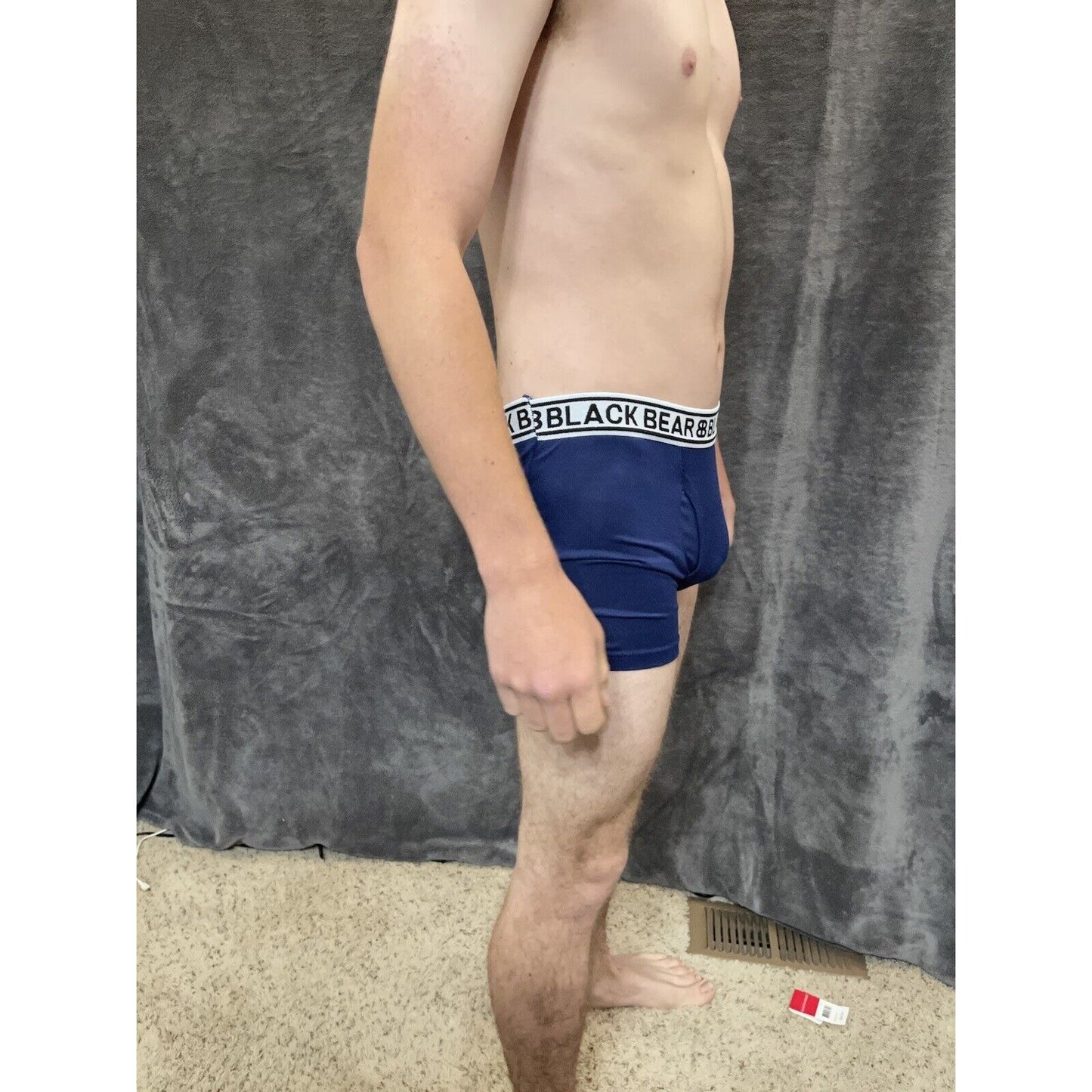 men's medium athletic trunk style black bear boxer brief Blue