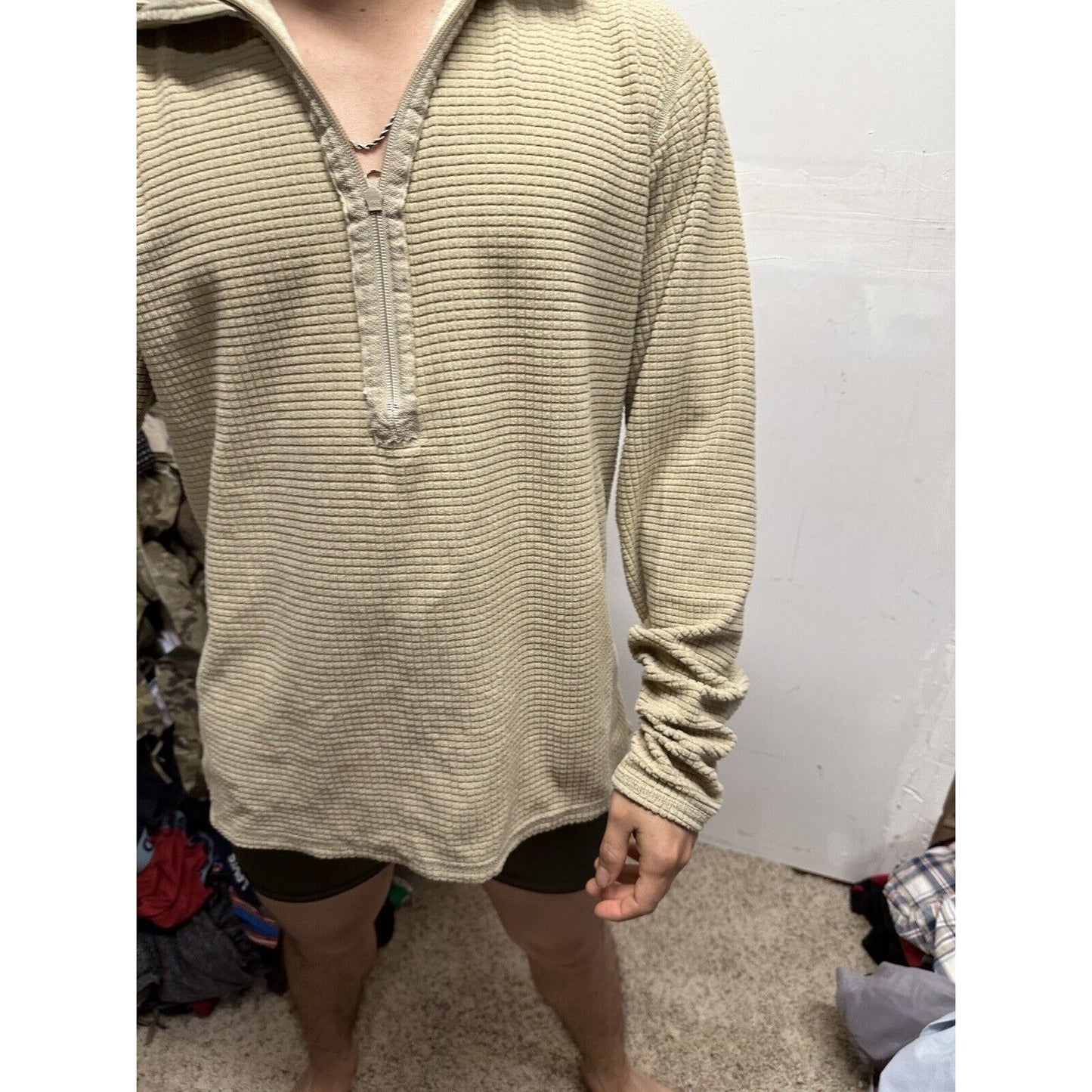 Men’s Tan Half Zip Polartec Official Gen III Army Issue Long Sleeve Pullover