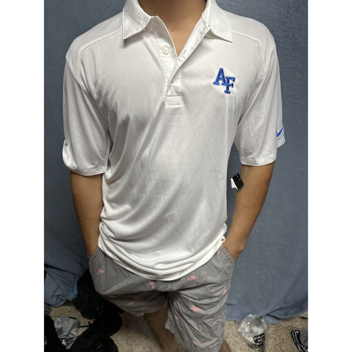 Men’s Small White Air Force Polo Shirt USAFa Air Force Academy