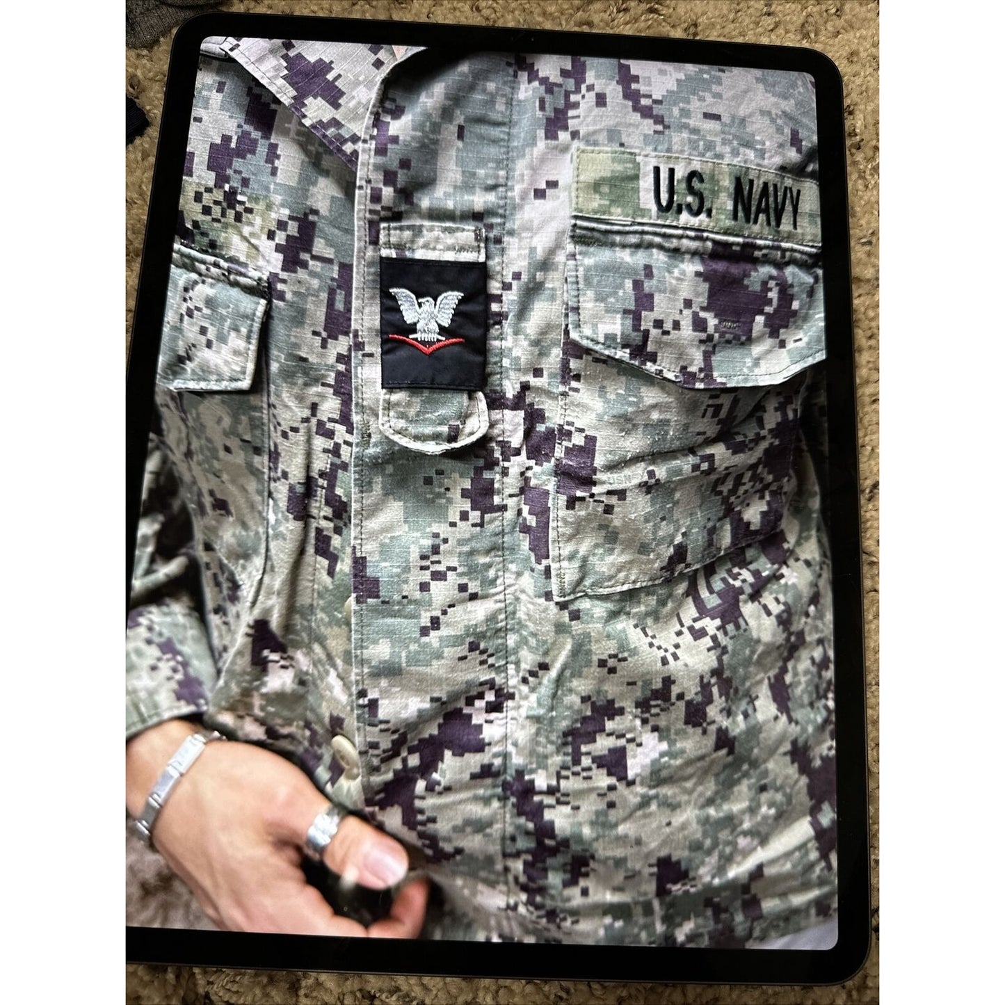 Men’s US Navy Medium XX-Short Camo Top Uniform Blouse