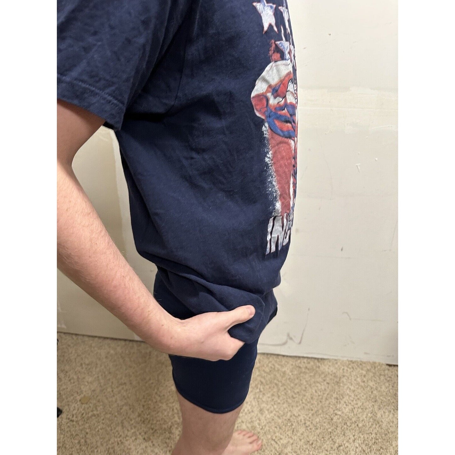 men’s tultex large dark blue incredible hulk tshirt short sleeve