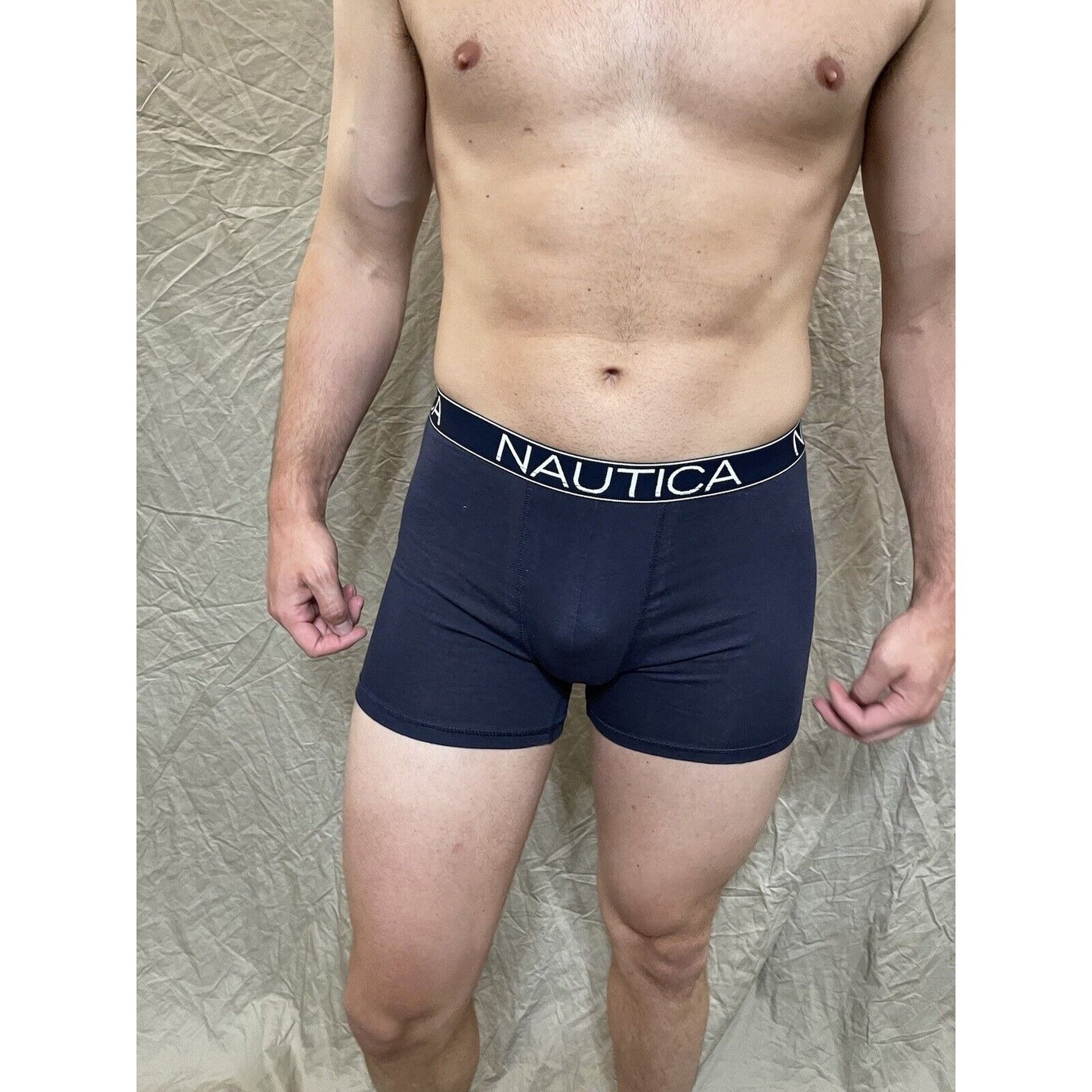men's nautica 5% spandex boxer brief Blue Large