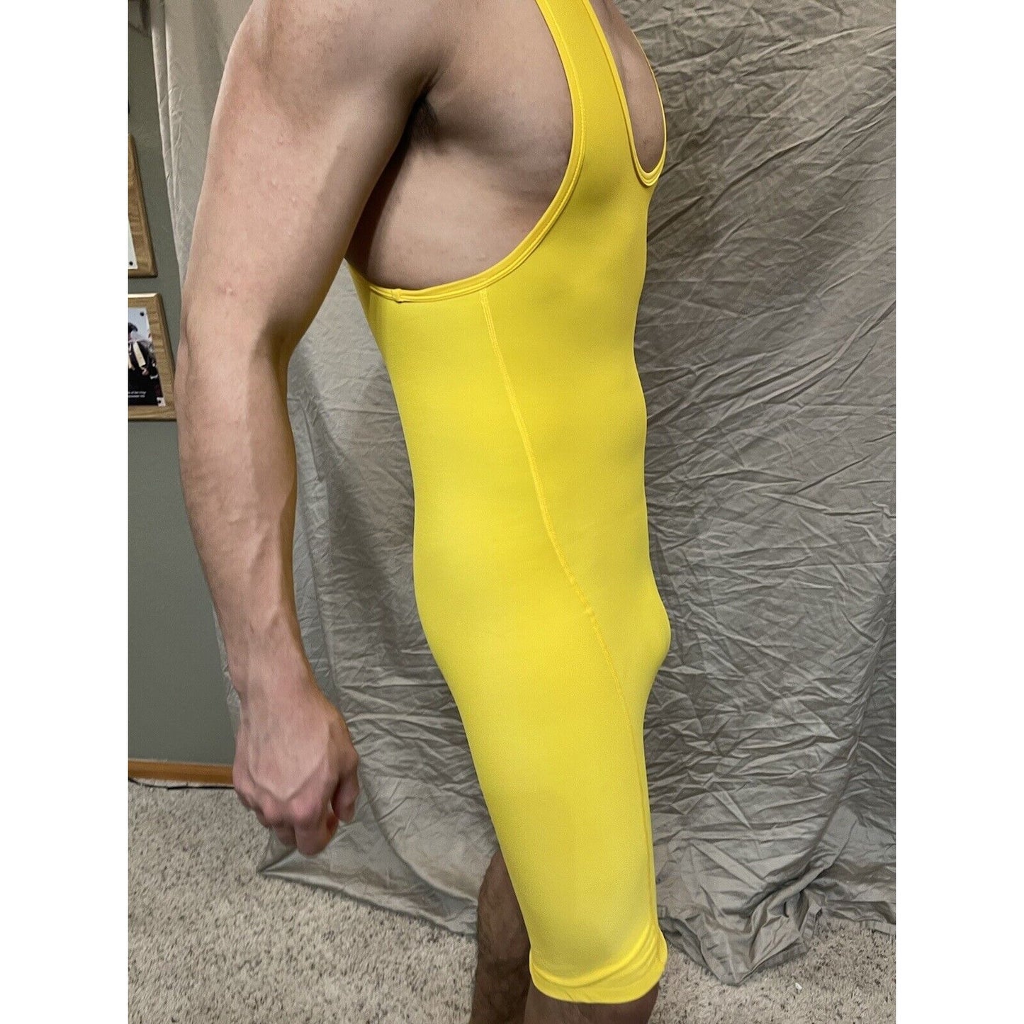 Men's Yellow XS extra small wrestling singlet alleson athletic