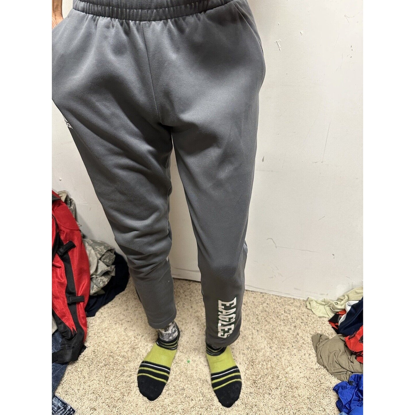 Men’s Adidas Gray Eagles Sweat Pants Fits Small Listed As Medium