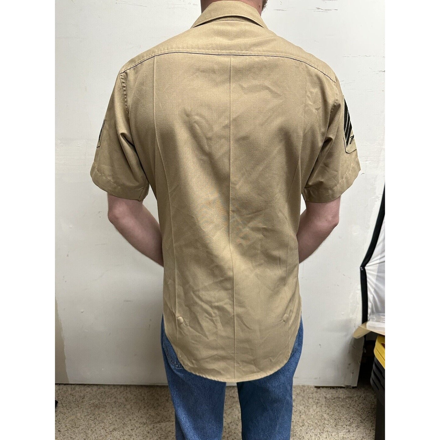 usmc marines defense logistics 15 1/2 short sleeve dress shirt e-5 sergeant rank