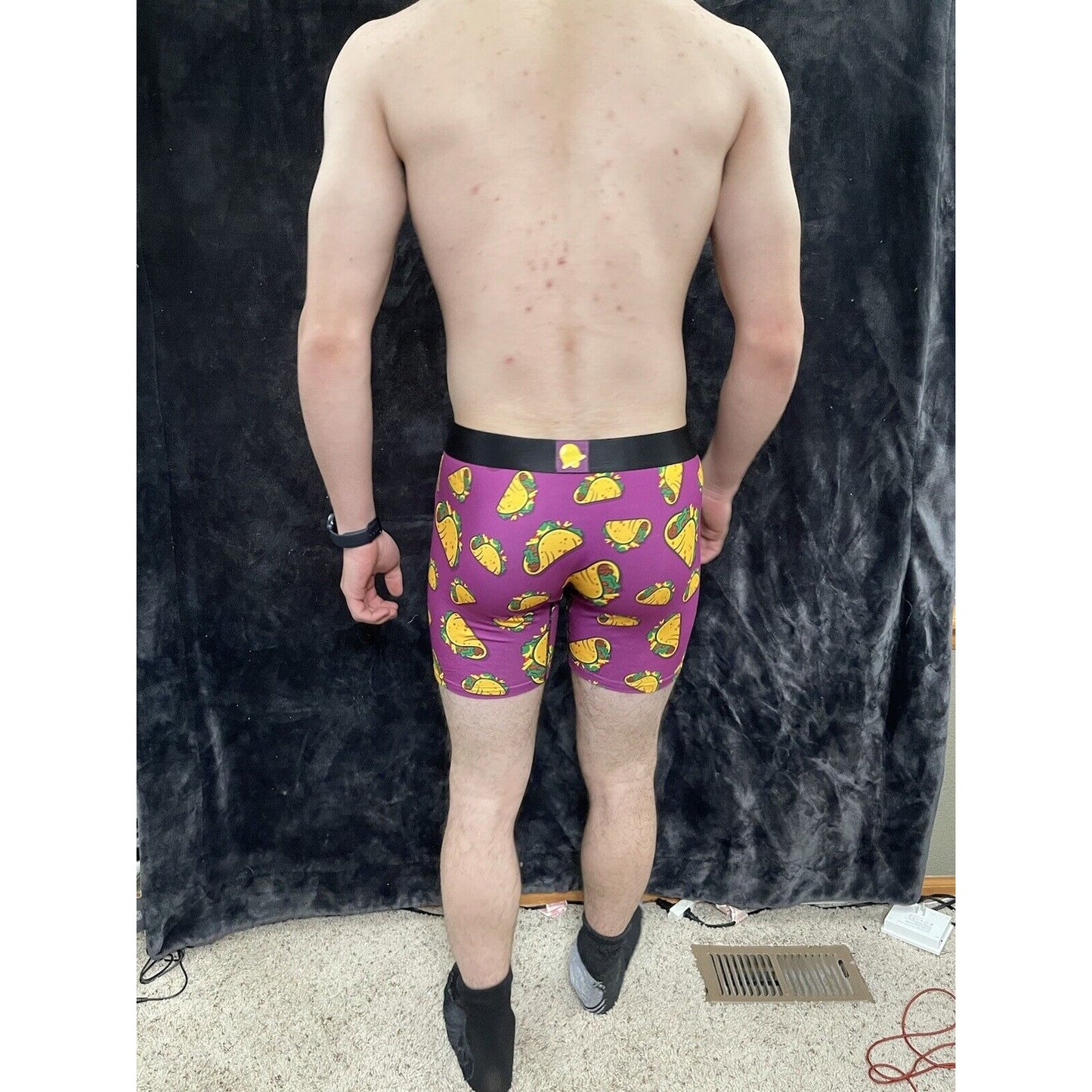 MENS SWAG TACO TUESDAY PURPLE BOXER BRIEF SIZE Large