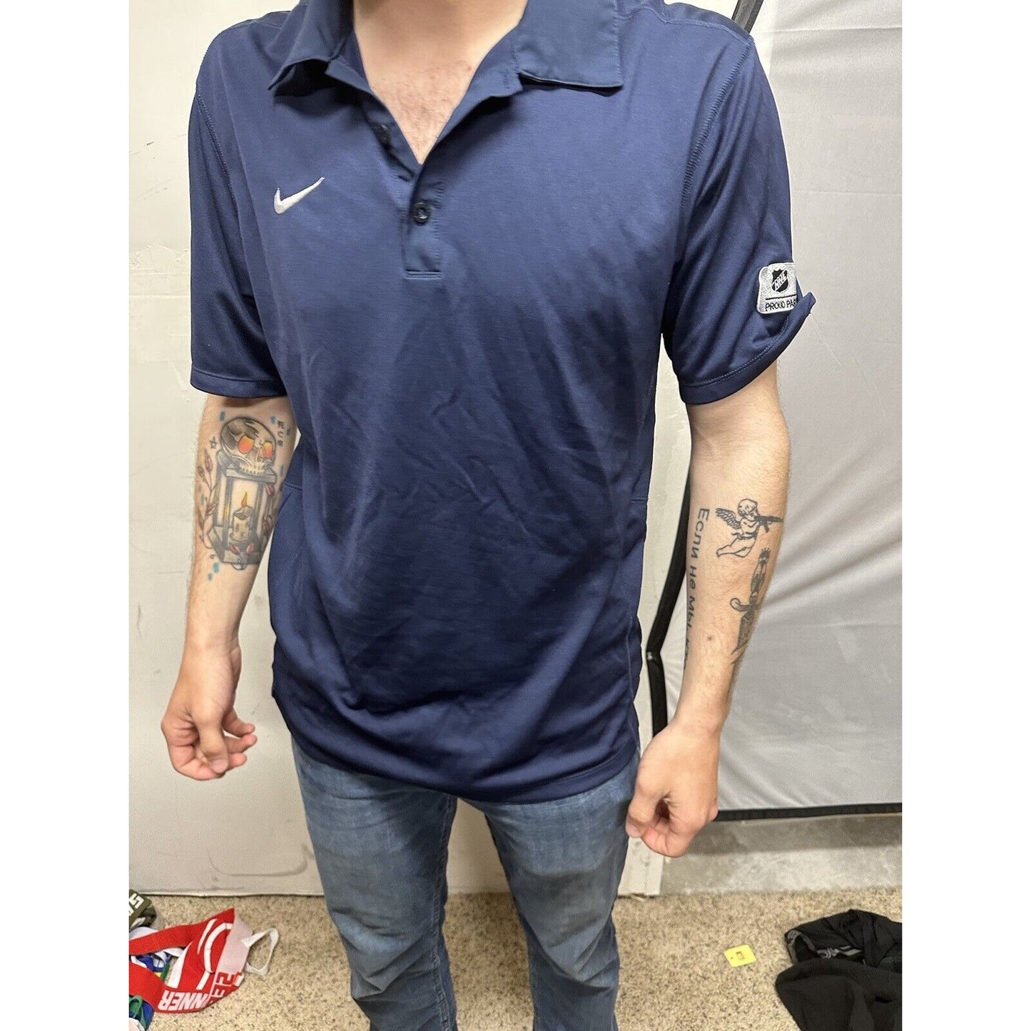Men’s Medium Nike Polo Shirt Dri Fit NHL USA Hockey