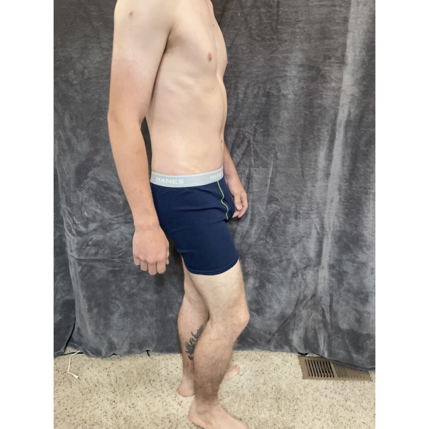 boy's Hanes youth XL Dark Blue With Yellow boxer brief