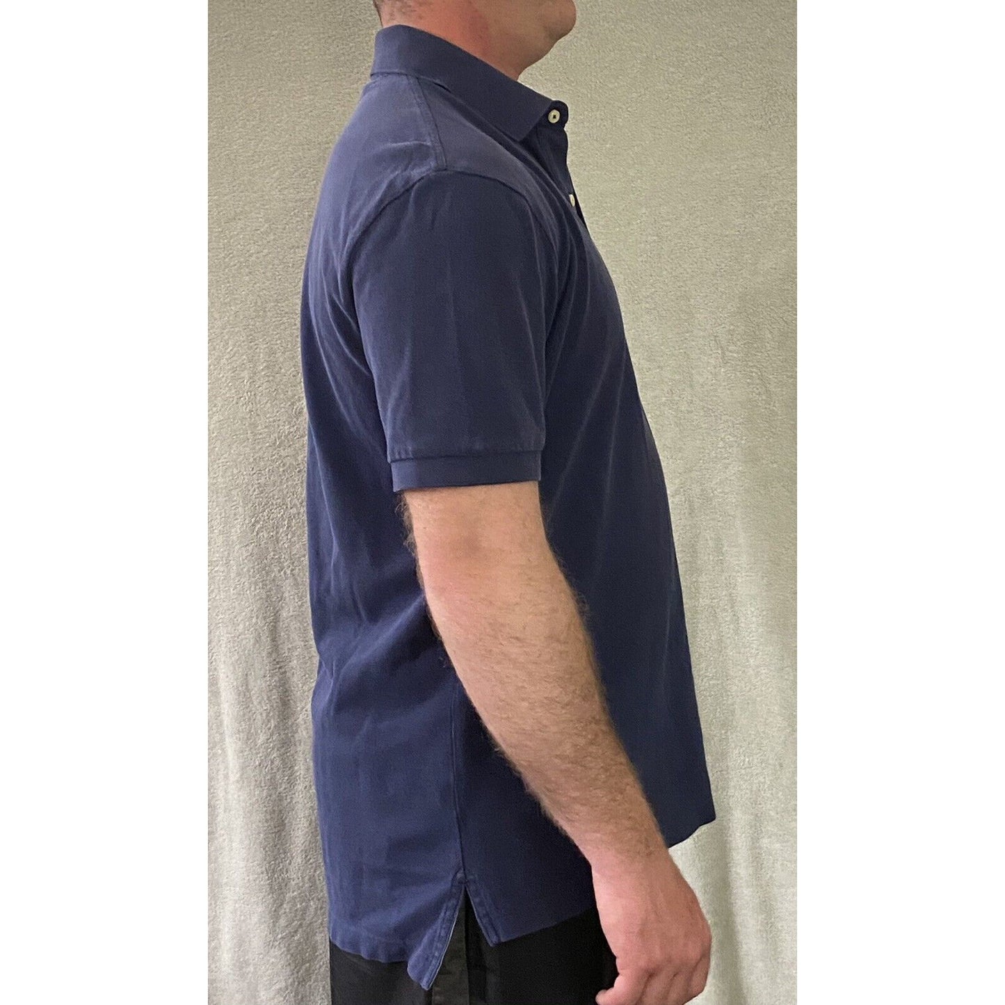 VINTAGE Tommy Hilfiger Navy Blue Flag Rugby Cotton Men’s Large Polo Shirt
