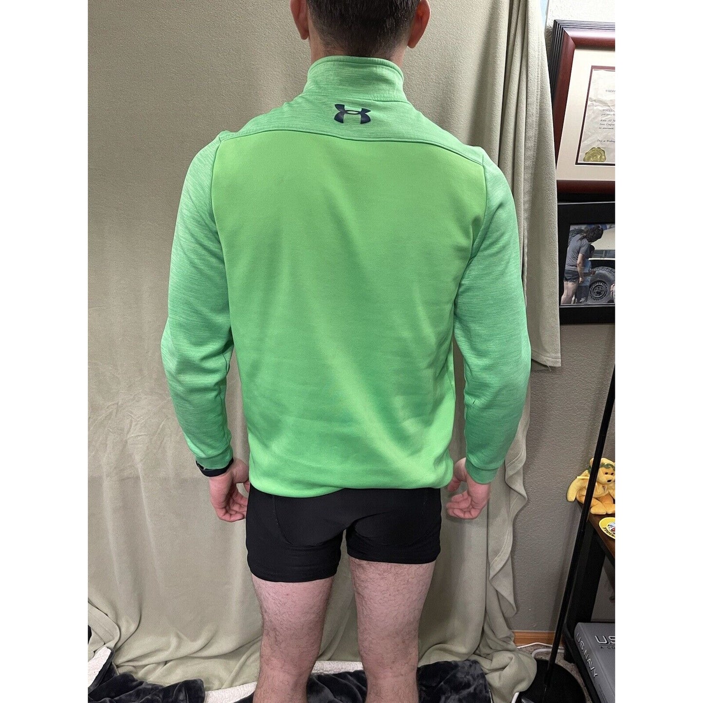 Under Armour Lime Green Lightweight Fleece Jacket Men’s Small