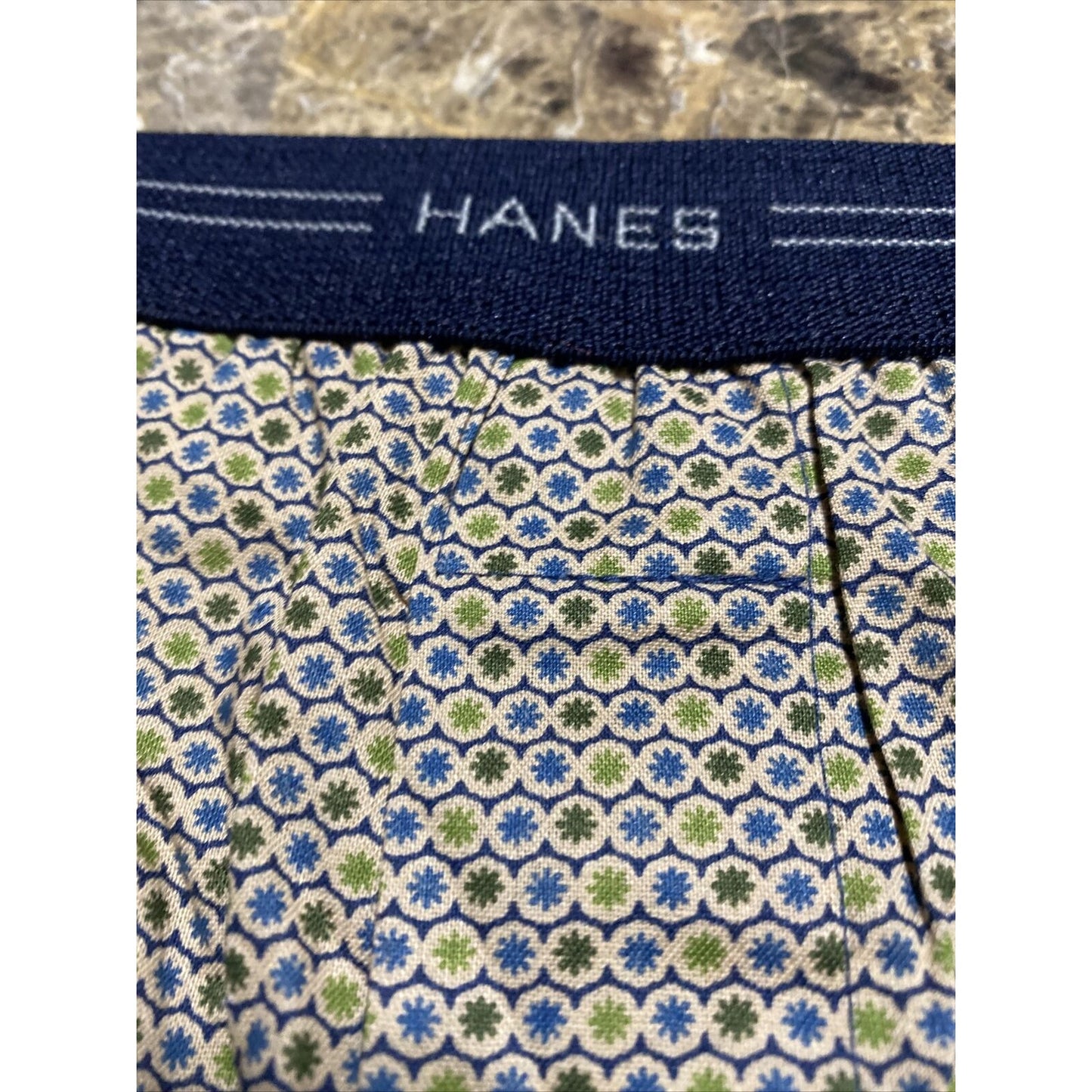 Hanes Men’s XL Green & Blue Flakes Cotton Boxer Shorts