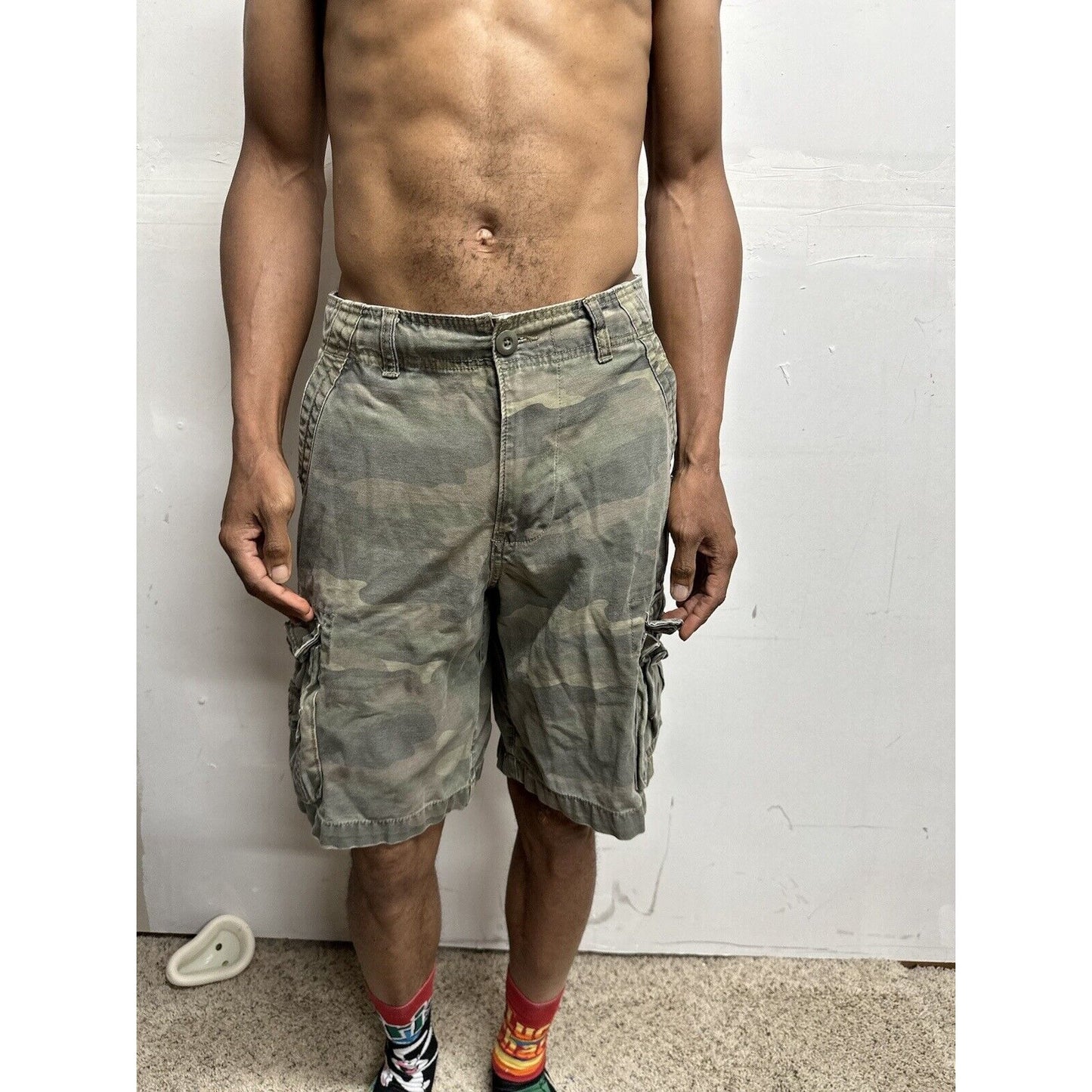 Men’s Camo Cargo Shorts Faded Glory Size 30