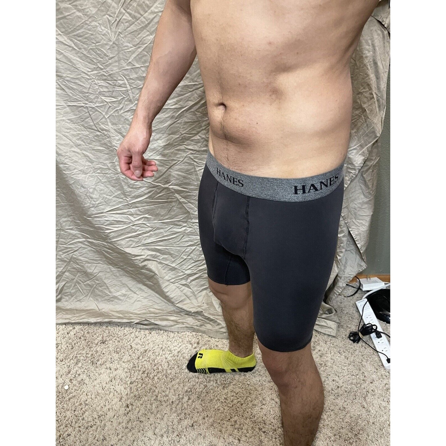 men's black hanes most comfortable medium boxer briefs