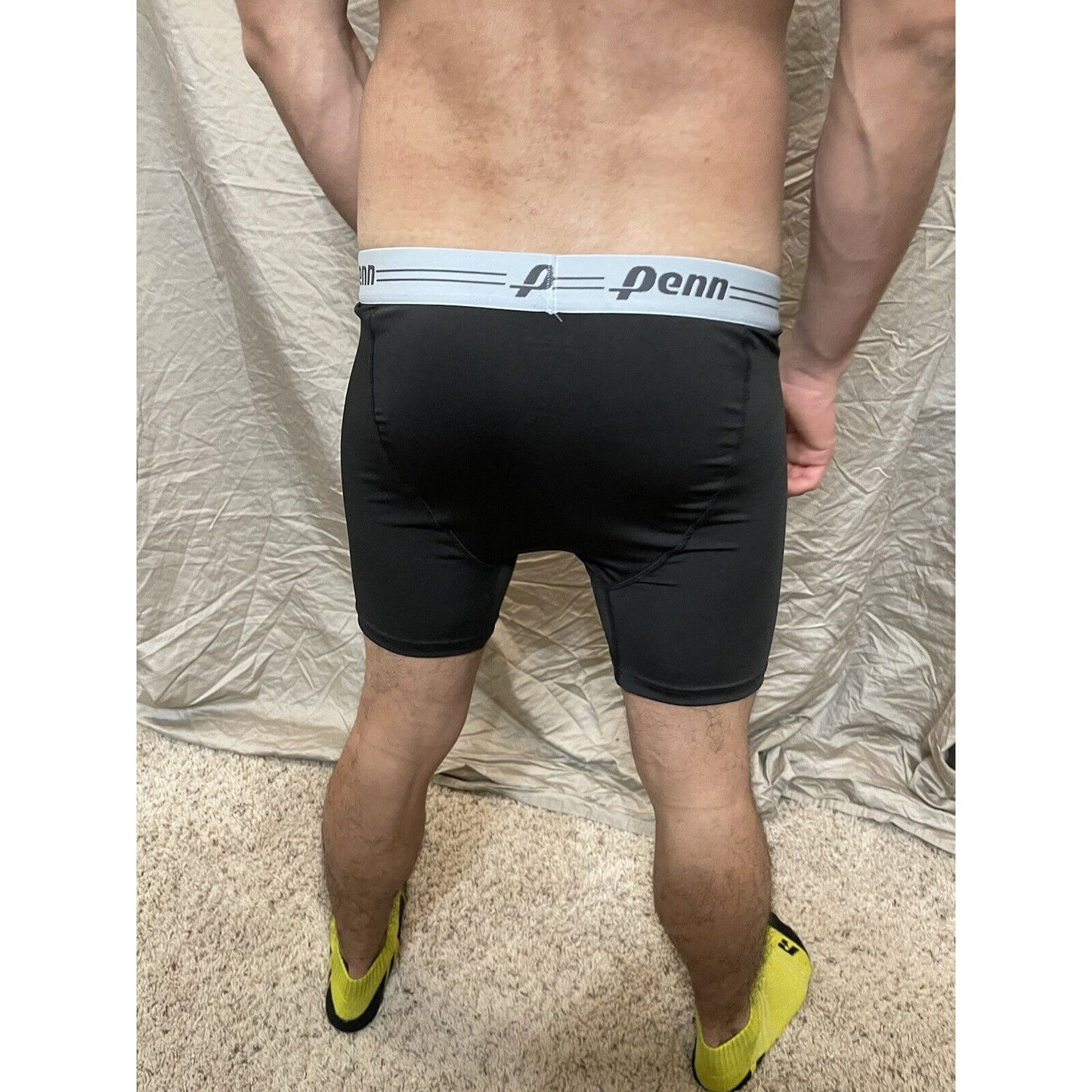 men's black penn medium compression boxer shorts