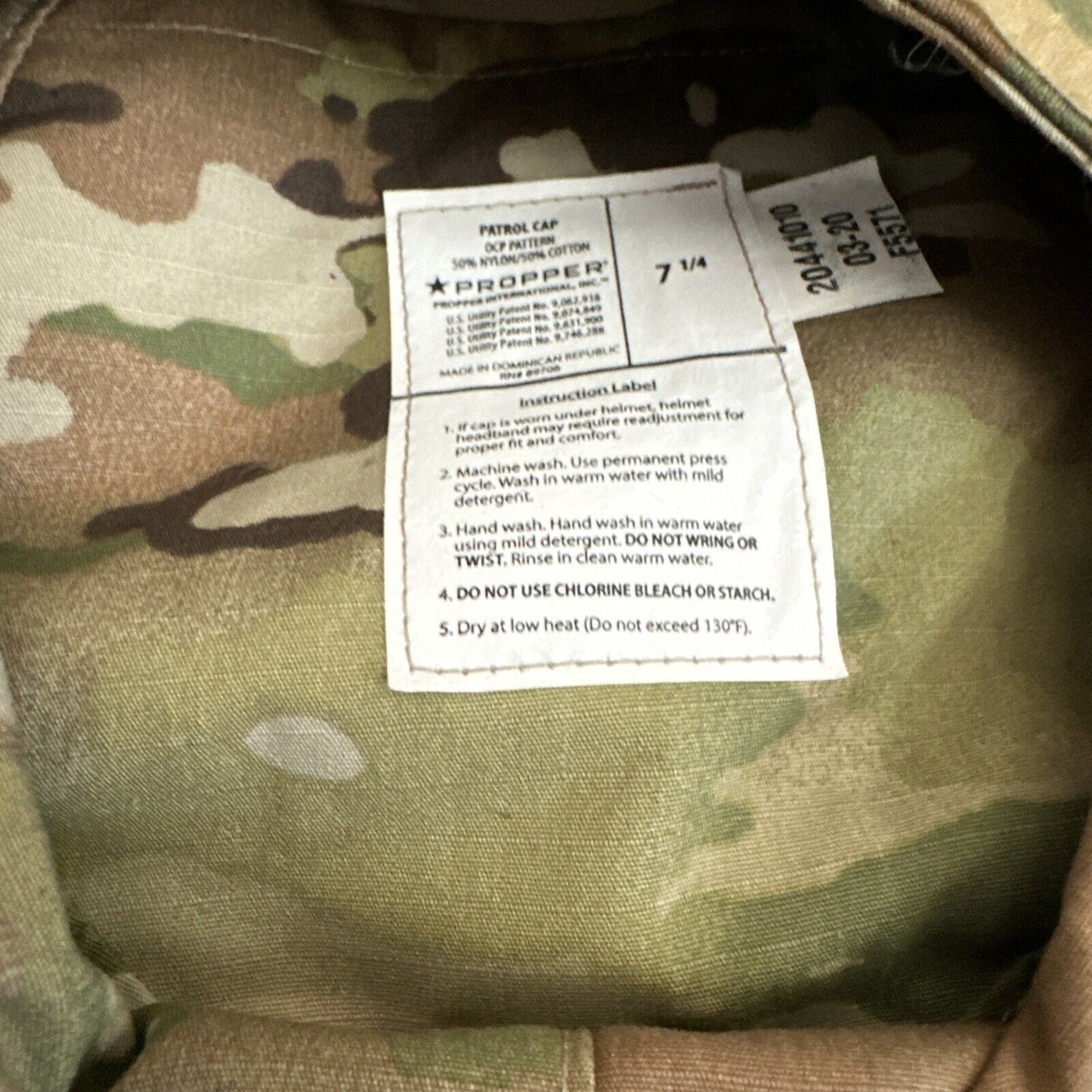 Men’s Propper Acu Patrol Cap Ocp 7 1/4 Cover Hat