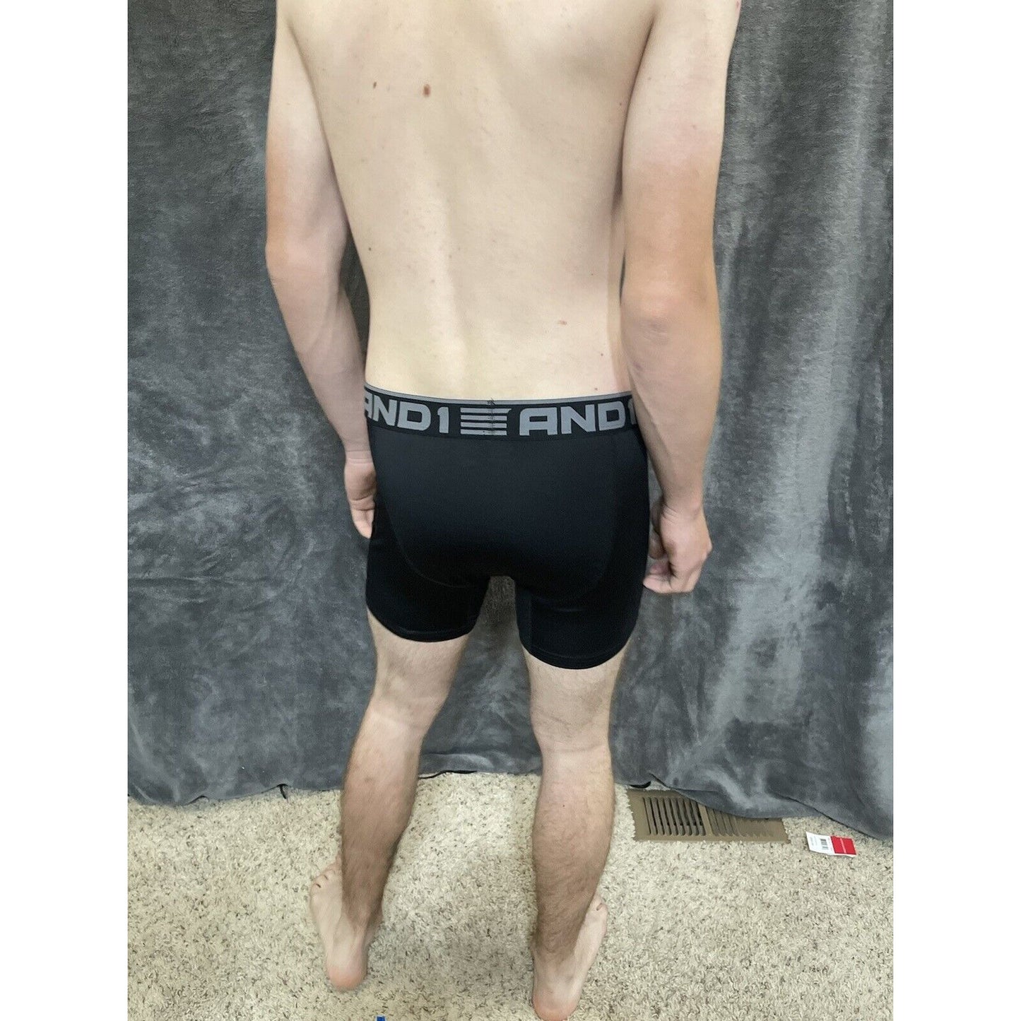 men's and1 medium black 10% spandex compression boxer brief