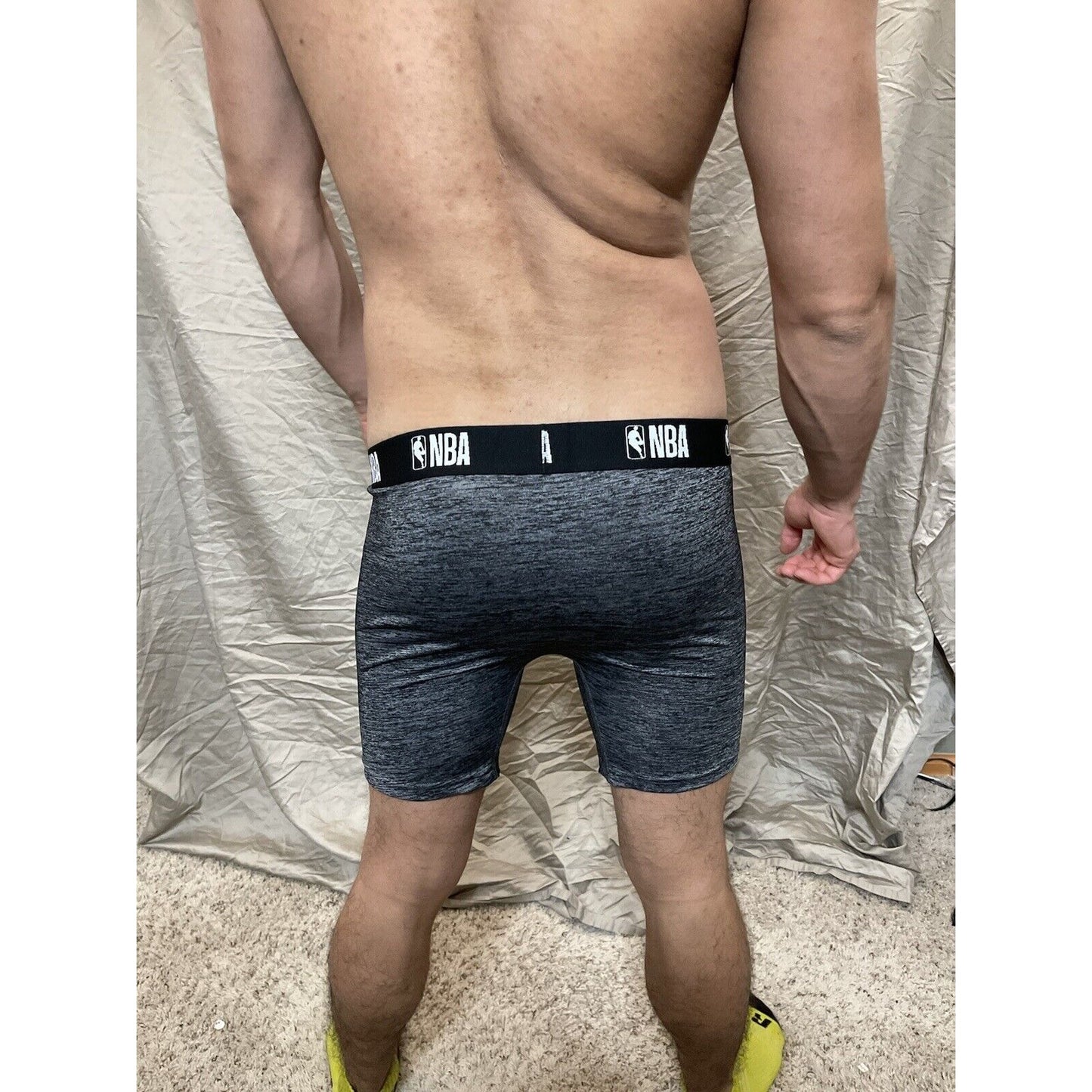 men's NBA gray polyester spandex compression shorts Medium New And Unworn