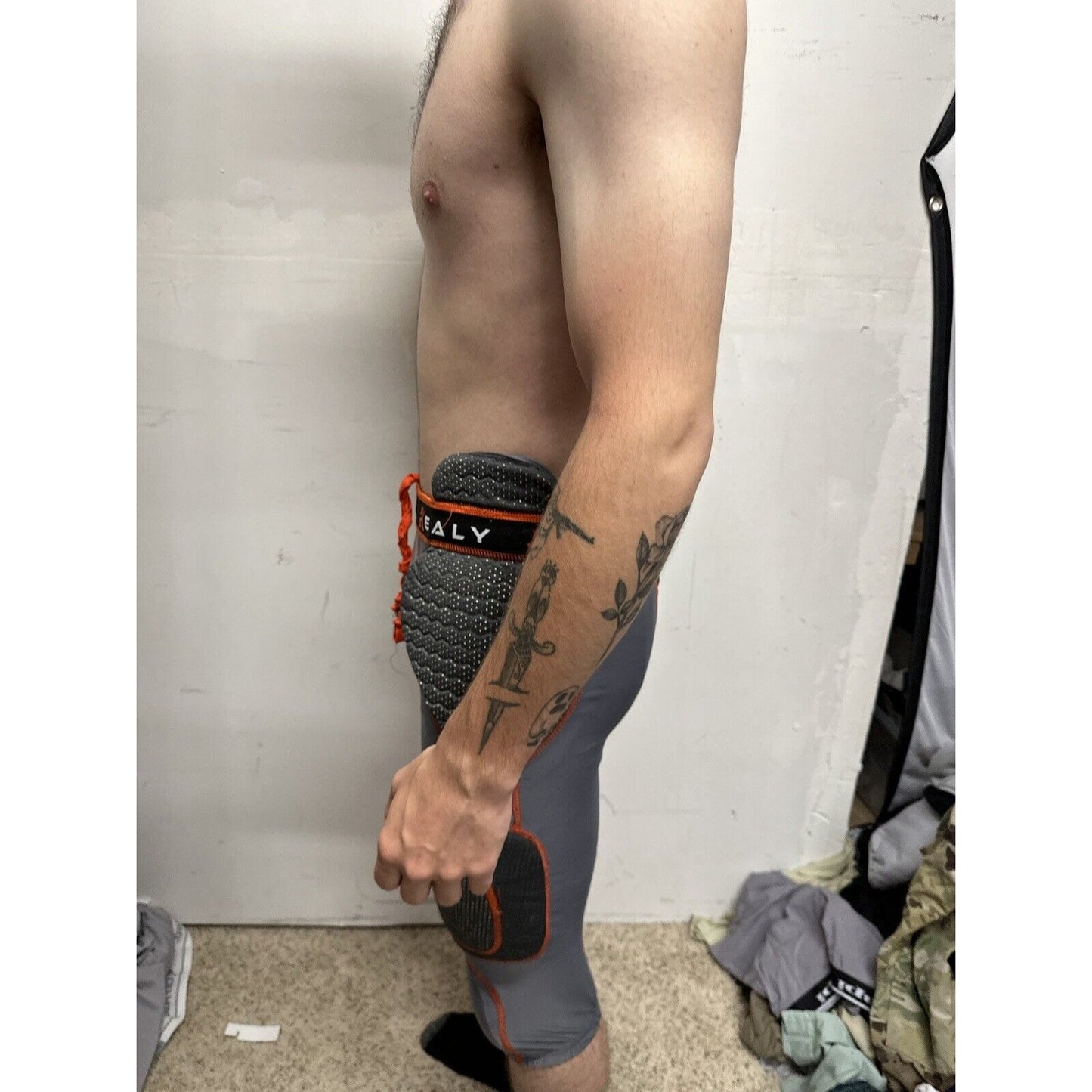 Men’s Healy Sportswear Medium Gray Orange Football Pads Girdle