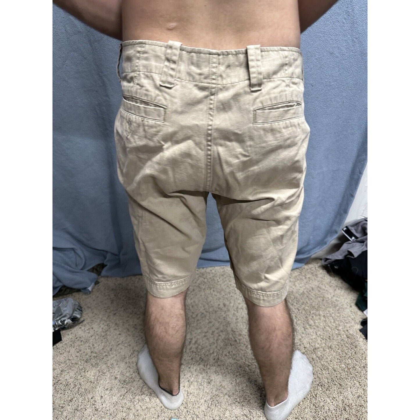Men’s Khaki Gap Rugged Short Flat Front Shorts Size 36