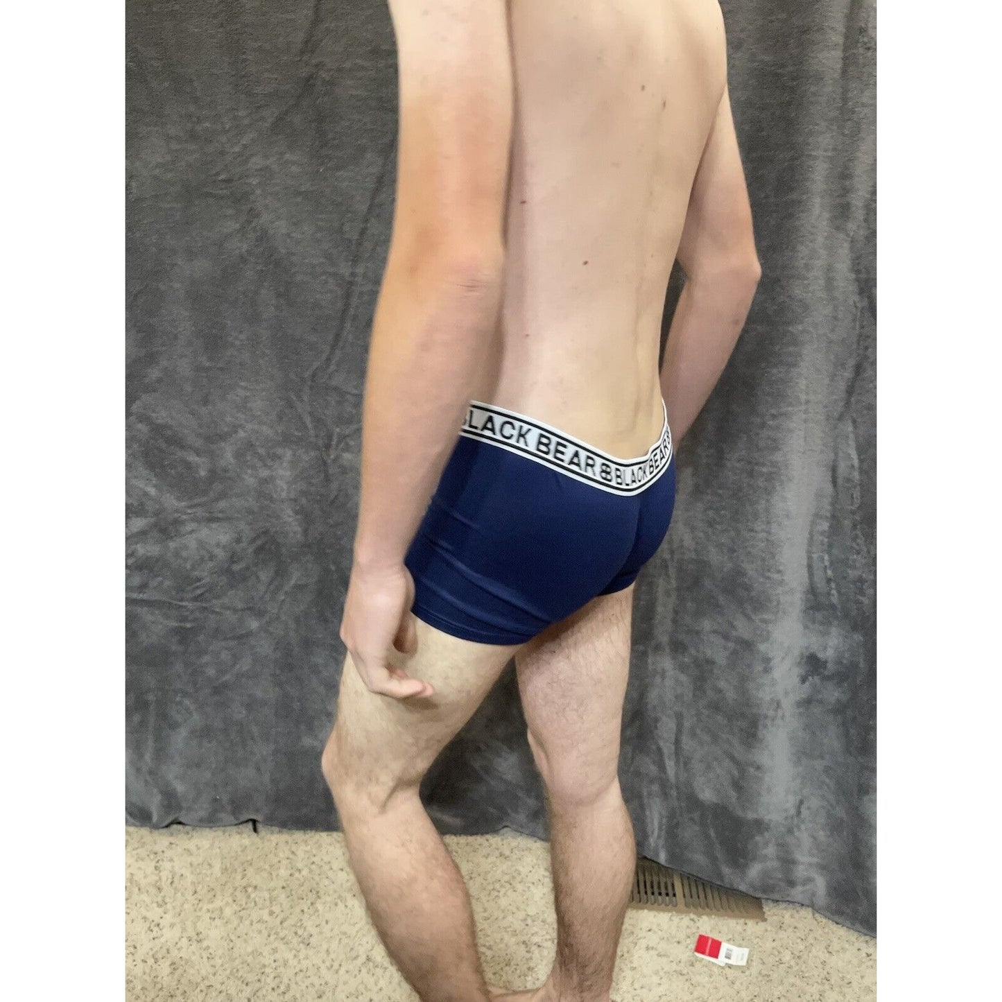 men's medium athletic trunk style black bear boxer brief Blue