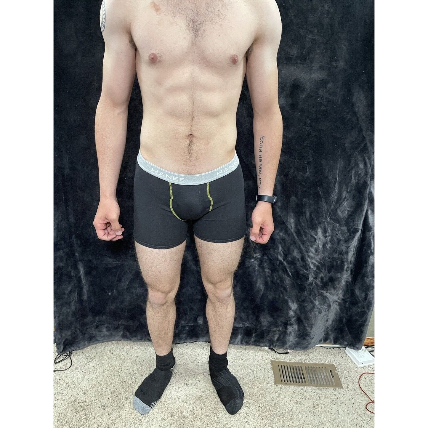 Boy’s Hanes Large Blue Boxer Briefs Black Band