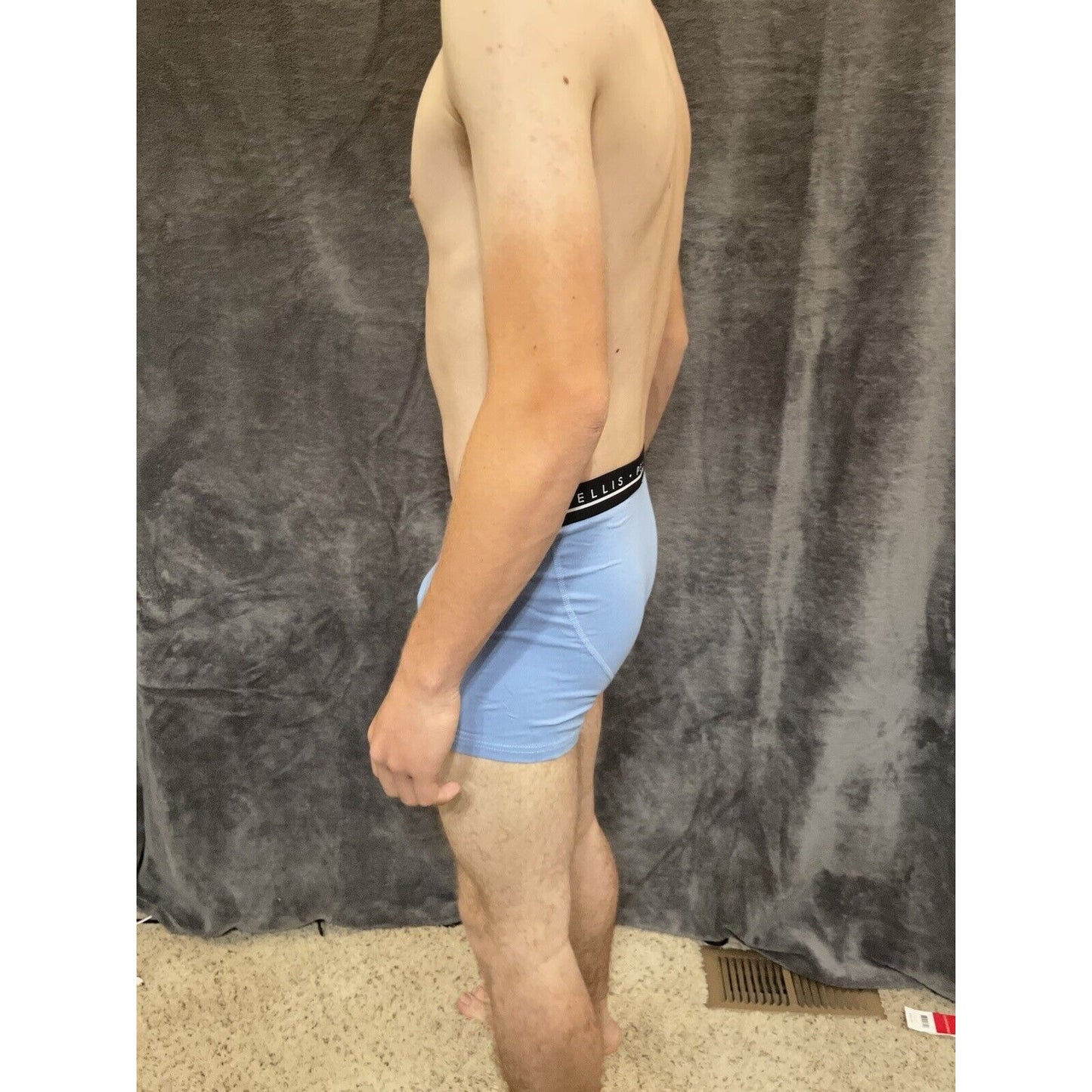 men's light blue perry ellis portfolio 5% spandex boxer brief Medium