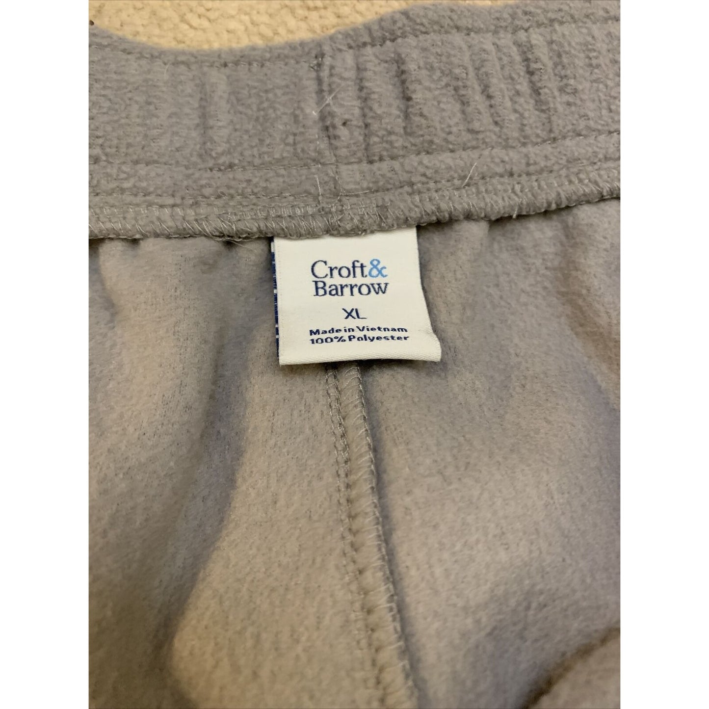 Croft & Barrow Gray Fleece Sleep Lounge Pajama PJ Pants Men’s Size XL