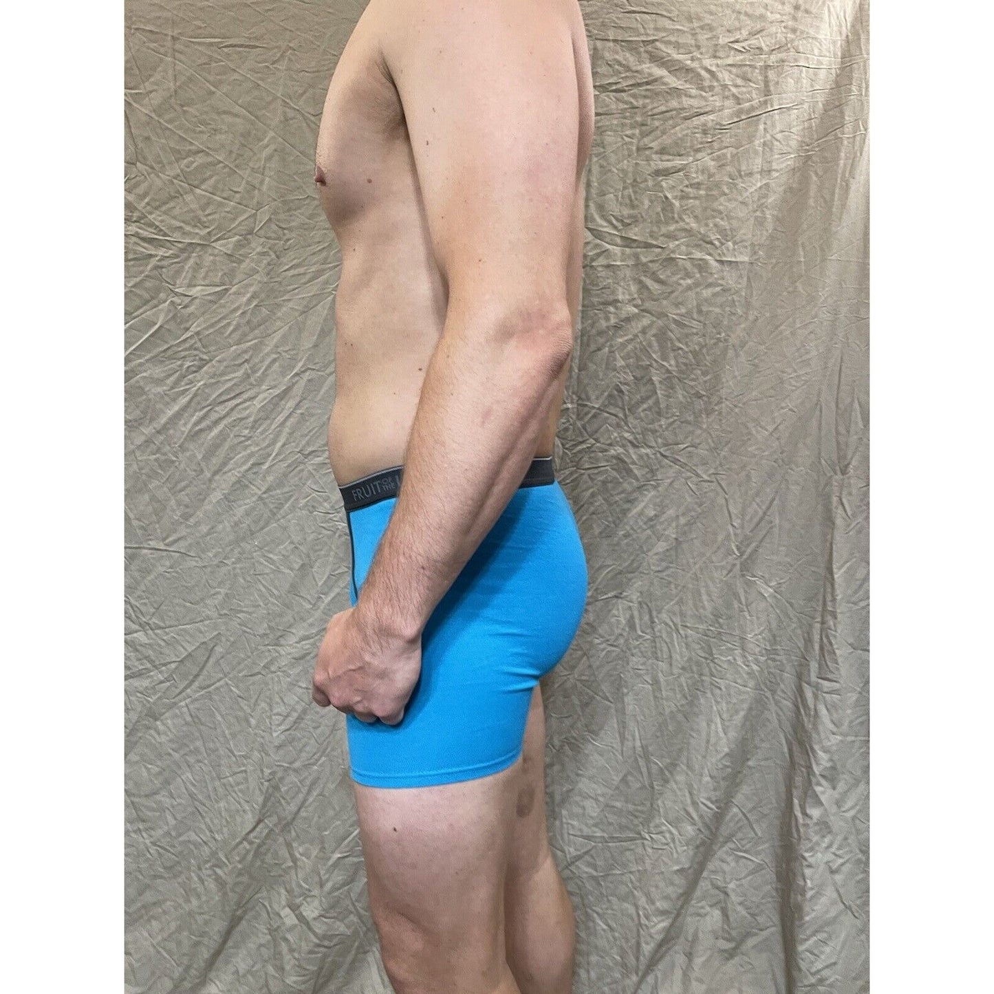 men's Aqua Blue fruit of the loom cotton boxer brief Small