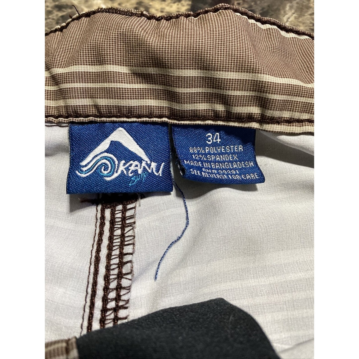Kanu Surf Men’s Size 34 Brown Stripes Polyester-spandex Board Shorts