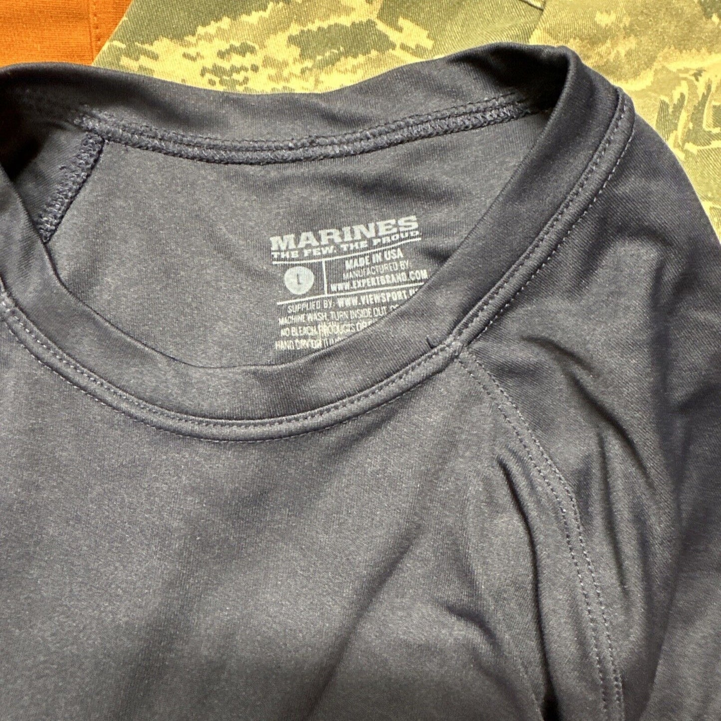Men’s Athletic Dark Blue Large Marines Compression Tshirt