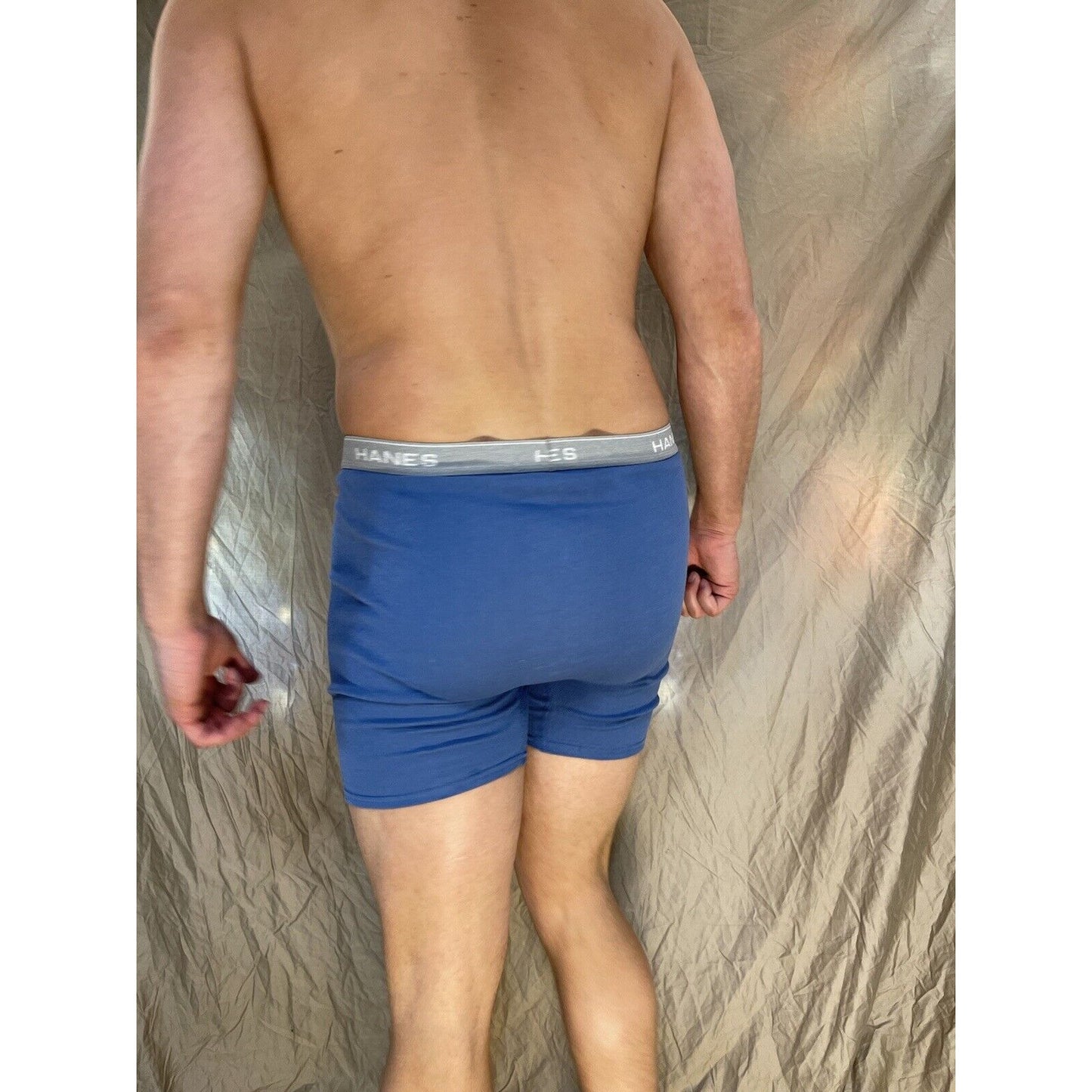 men's hanes Steel Blue boxer brief comfort flex large