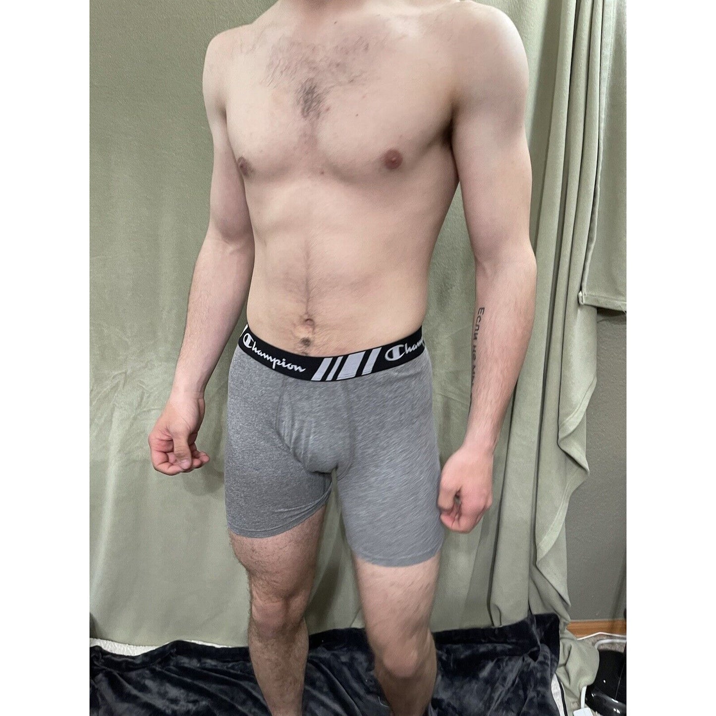 Champion Men's Boxer Briefs Everyday Underwear Size Medium Gray Brand New