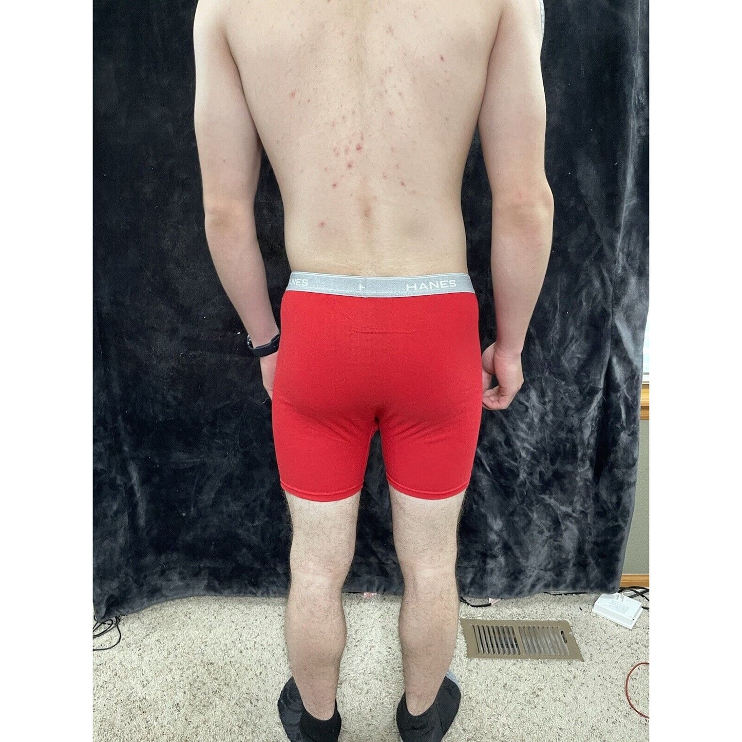 Men’s Red Hanes Boxer Briefs Medium Comfort Flex