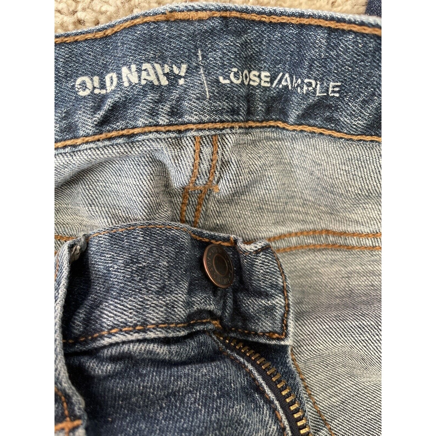 Old Navy Blue Loose Fit Ample Jeans Mens Size 30 X 30