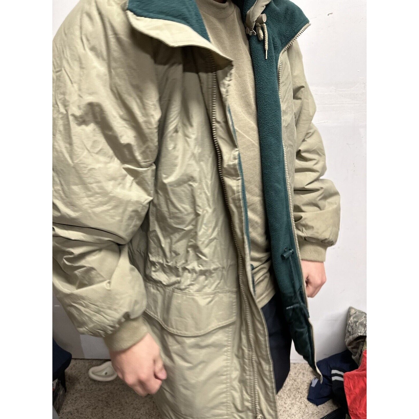 Men’s XL Tri-mountain Beige Jacket With Detachable Hoodie