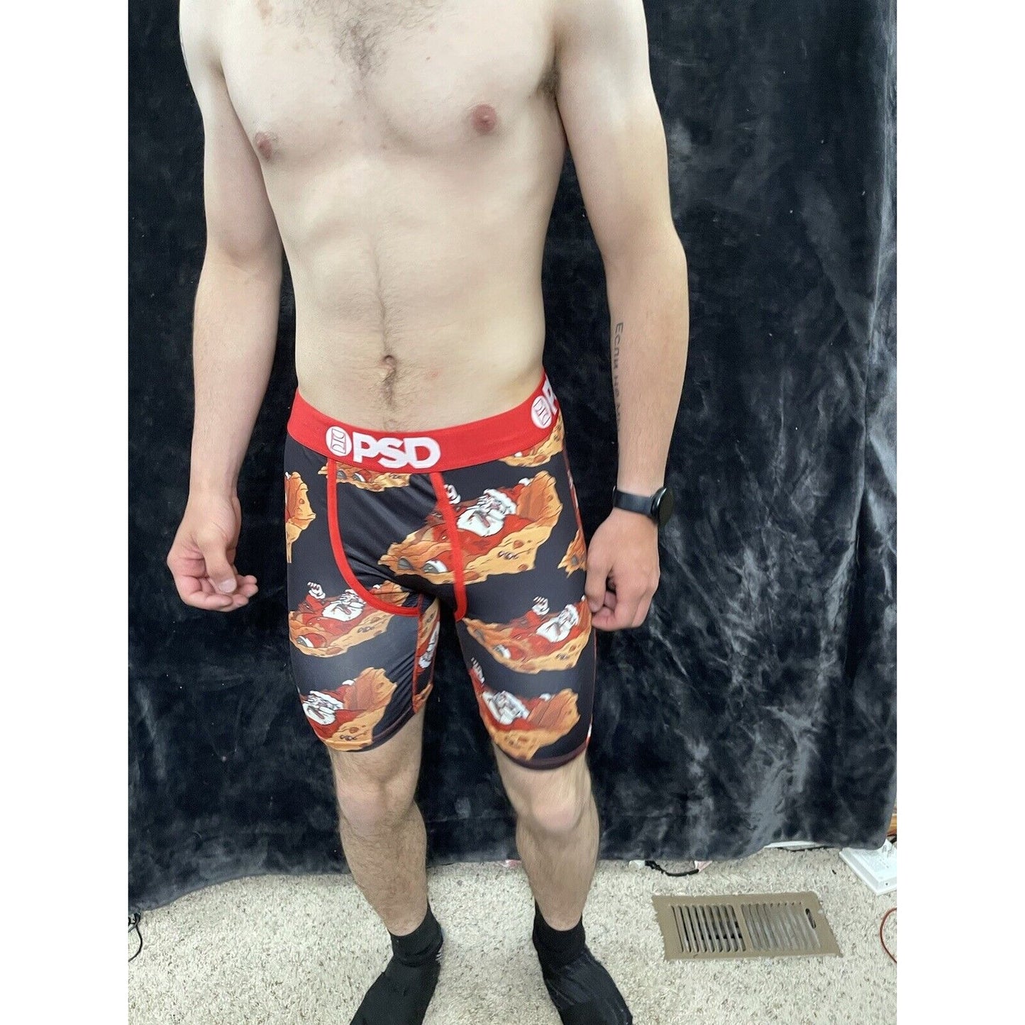 PSD Underwear Rick and Morty Santa Men's Boxer Briefs Large Red