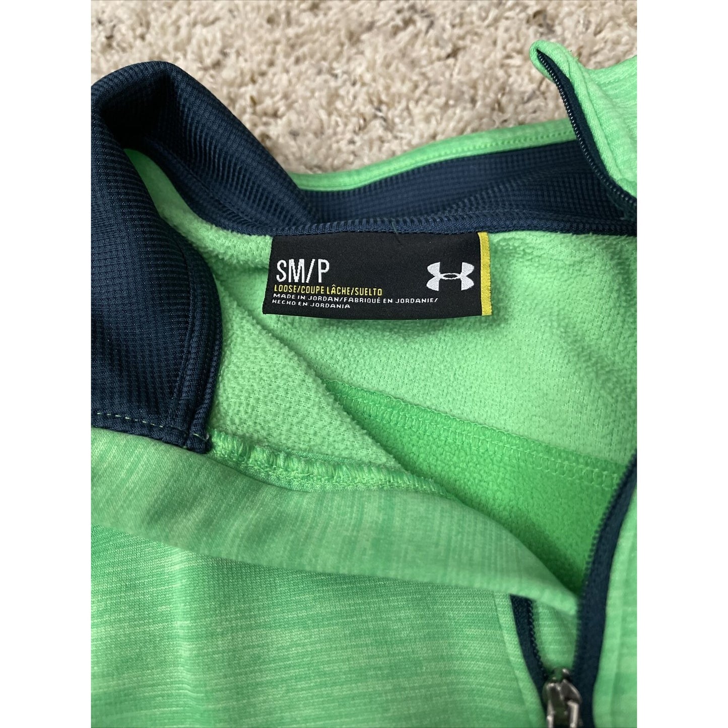Under Armour Lime Green Lightweight Fleece Jacket Men’s Small