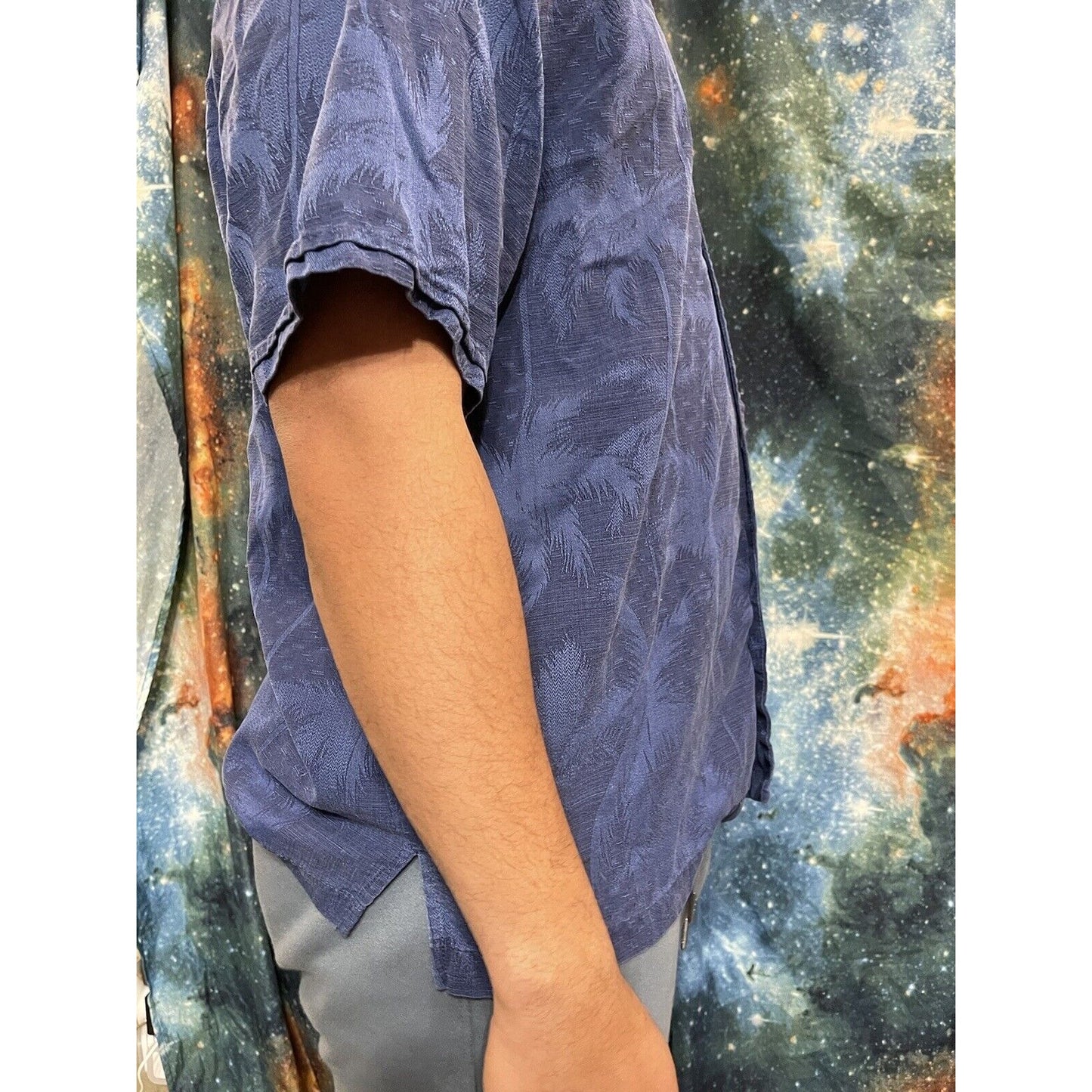 Jamaica Jaxx Blue Tropical Men’s Large button up short sleve shirt