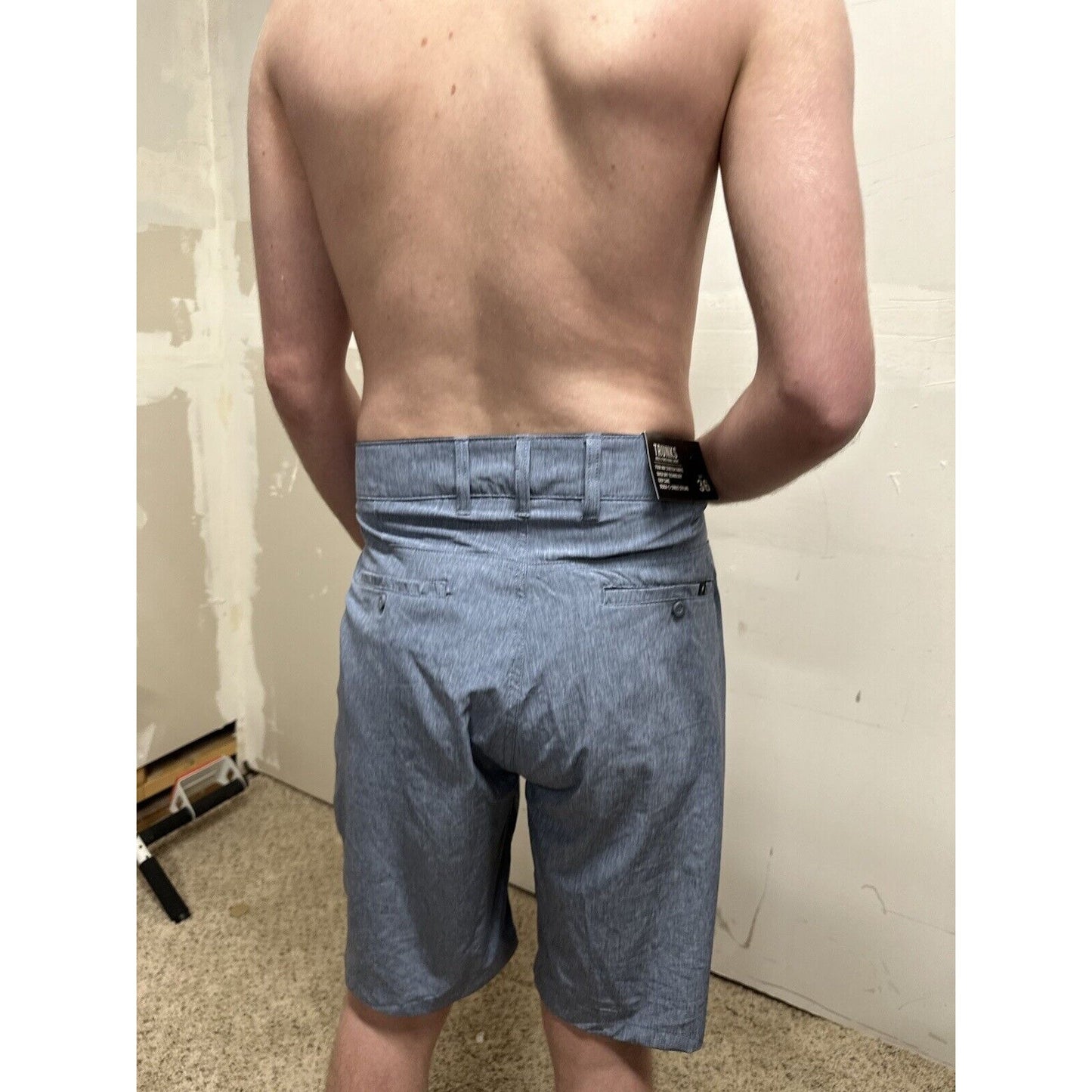 men’s trunks multi-functional size 36 gray blue shorts