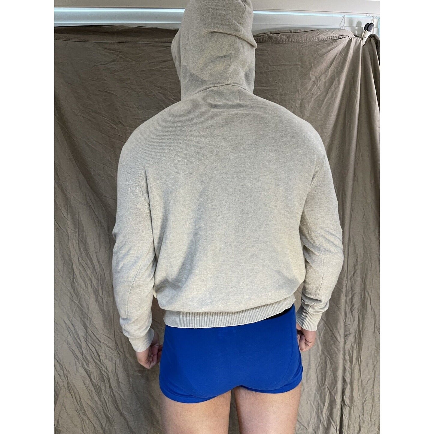 men's beige american eagle medium hoodie pullover sweater