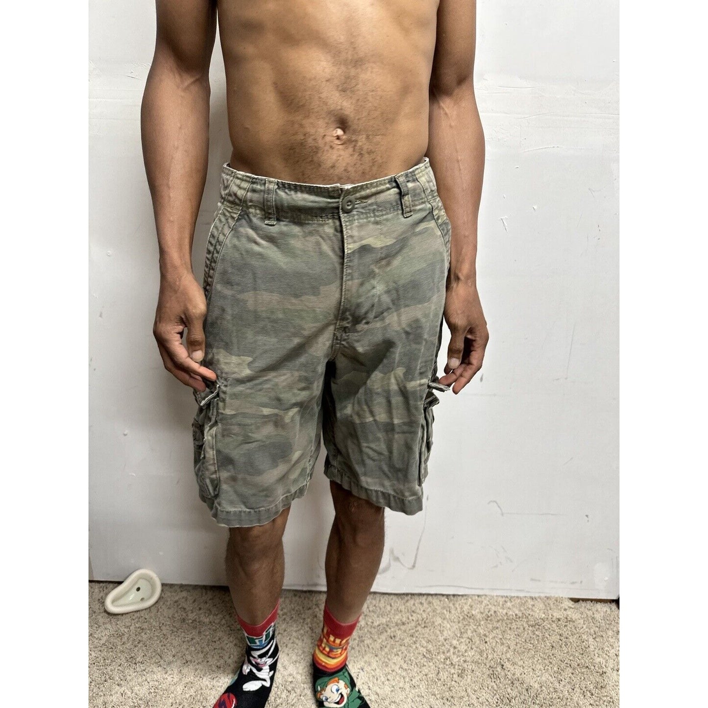 Men’s Camo Cargo Shorts Faded Glory Size 30